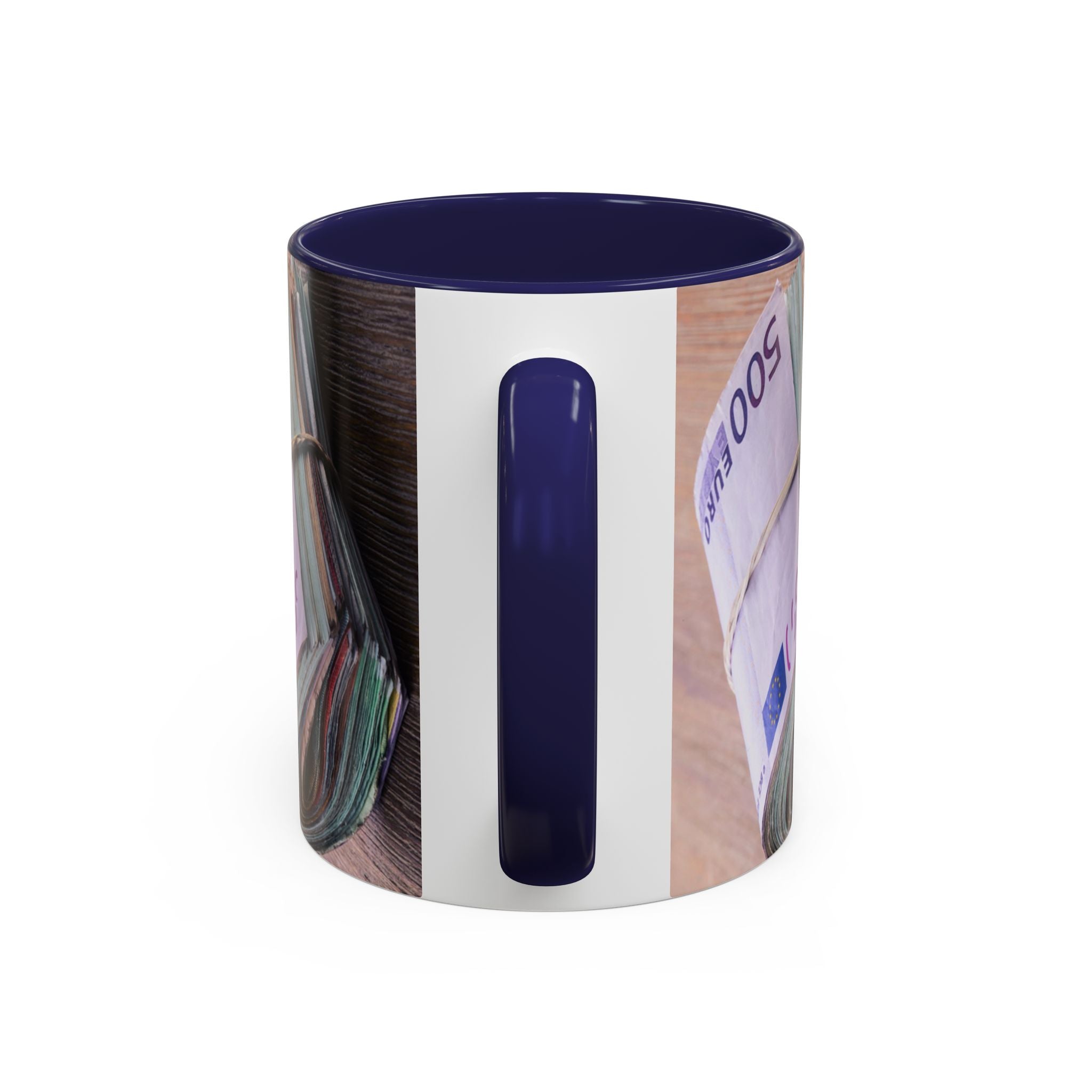 Rolled Euro Banknotes Mug | Accent Coffee Mug 11oz or 15oz