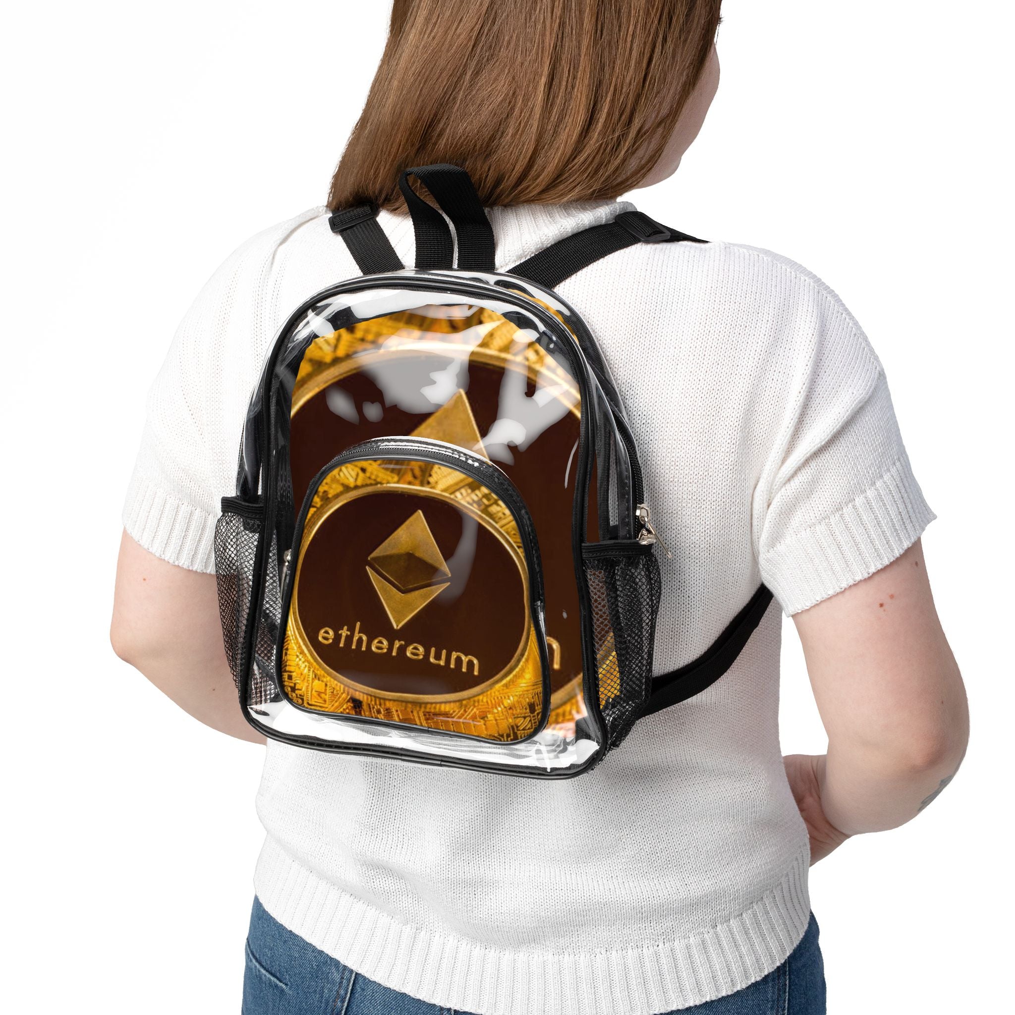 Ethereum Coin Design Clear Stadium Backpack | Crypto Logo Clear Backpack