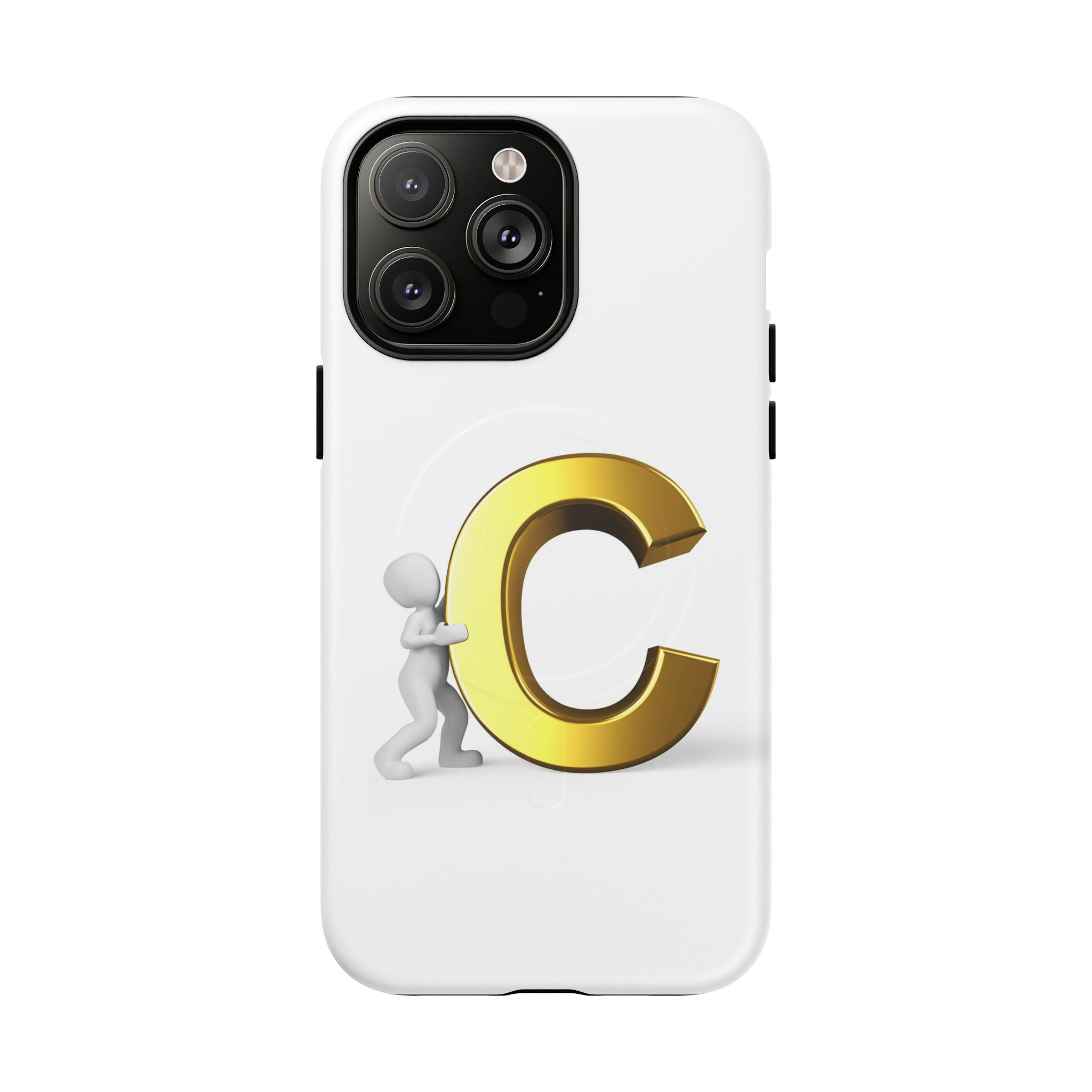 Coque de téléphone Monogramme Lettre C Or | Coque magnétique résistante