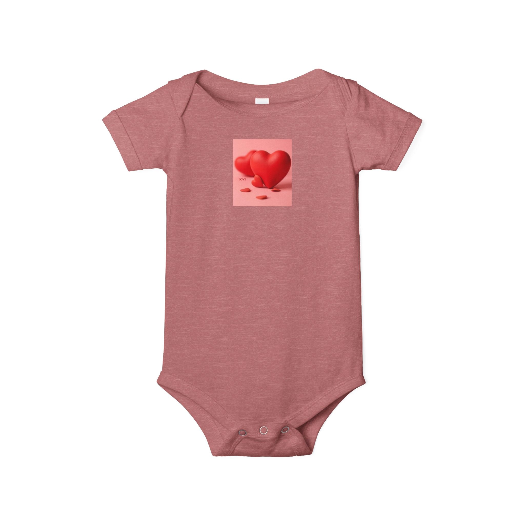 Body bébé illustration cœur rouge | Grenouillère bébé mignonne Saint-Valentin