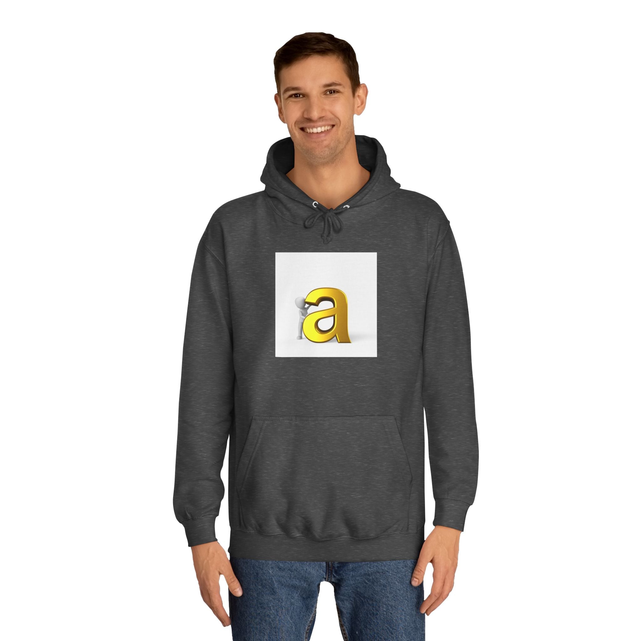 Gold 3D Letter A Hoodie | Monogram Initial Sweatshirt