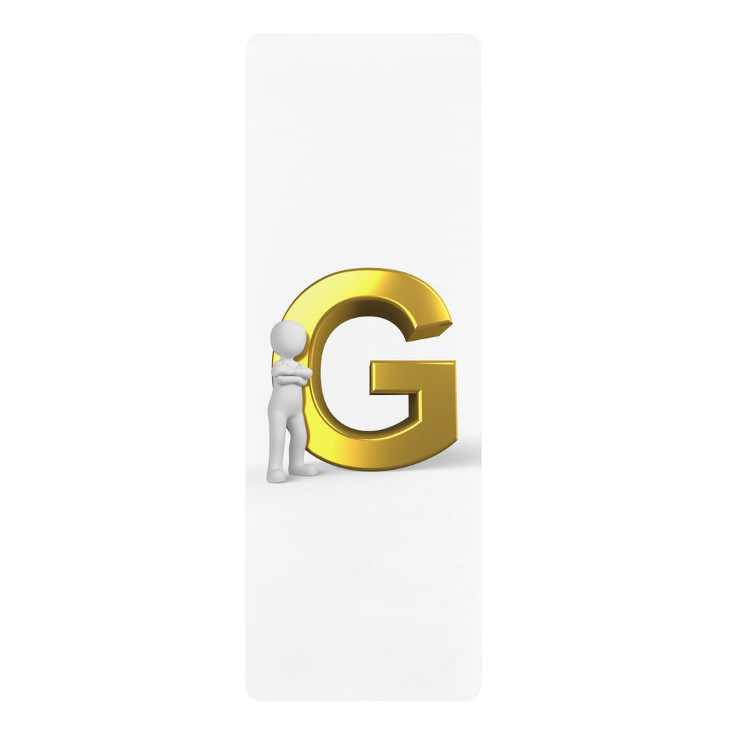 Gold Letter G Initial Yoga Mat | Rubber Alphabet Monogram Mat