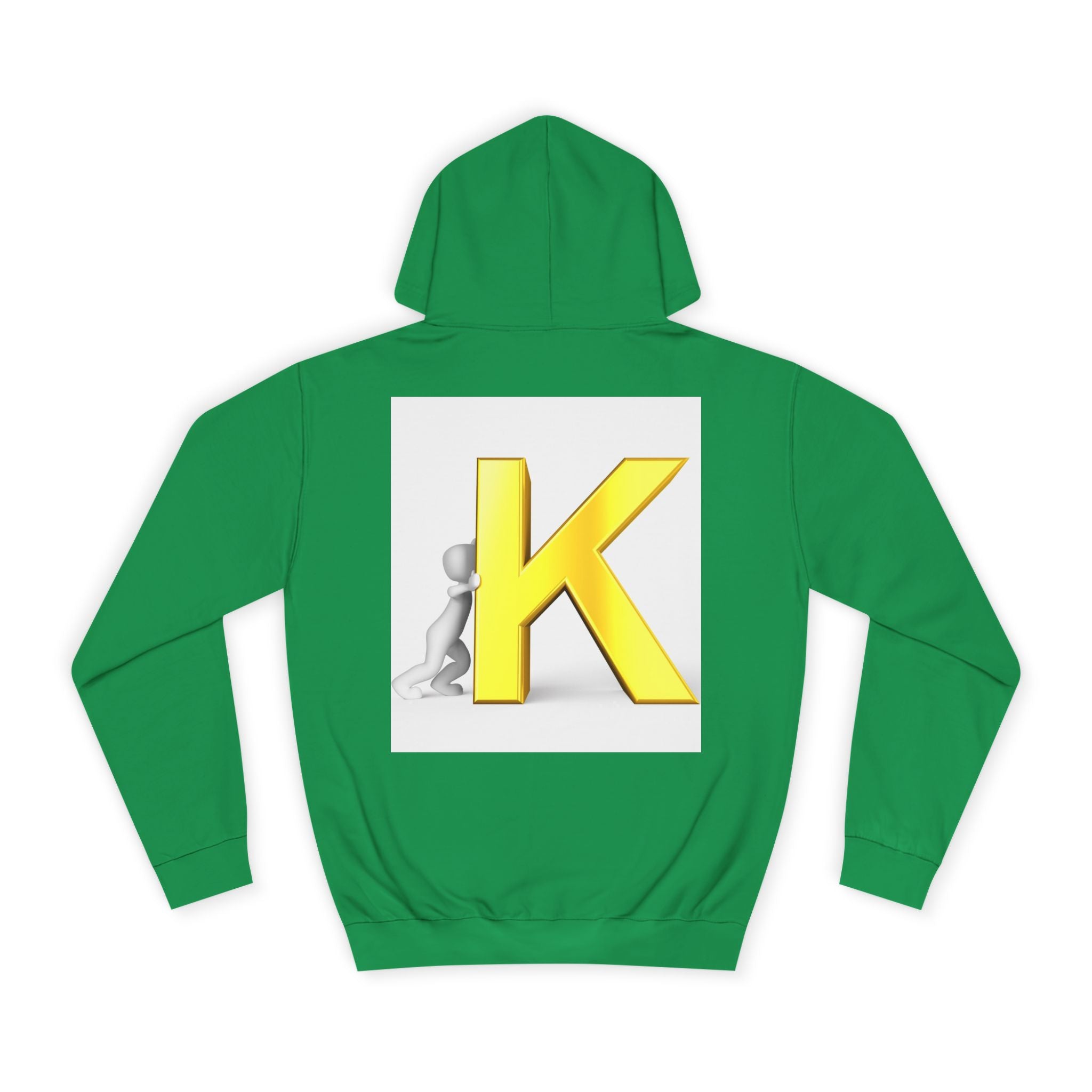 Yellow 3D Letter K hoodie | Initial Monogram, Alphabet Graphic