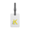 Yellow Letter K Monogram Luggage Tag | Rectangle Polyester