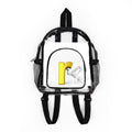 Yellow 3D Letter R design Clear Stadium Backpack | Transparent School Bag