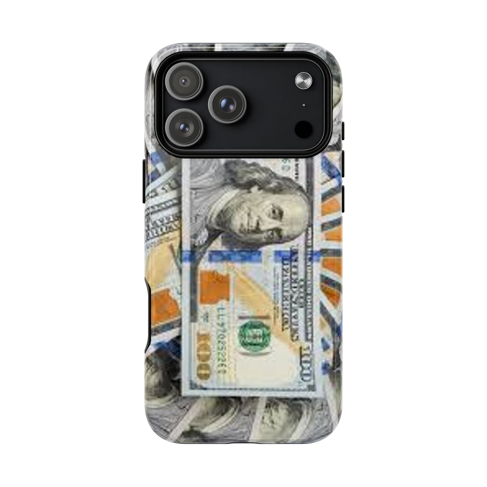 Coque de téléphone Billets de cent dollars | Coque magnétique robuste, motif argent