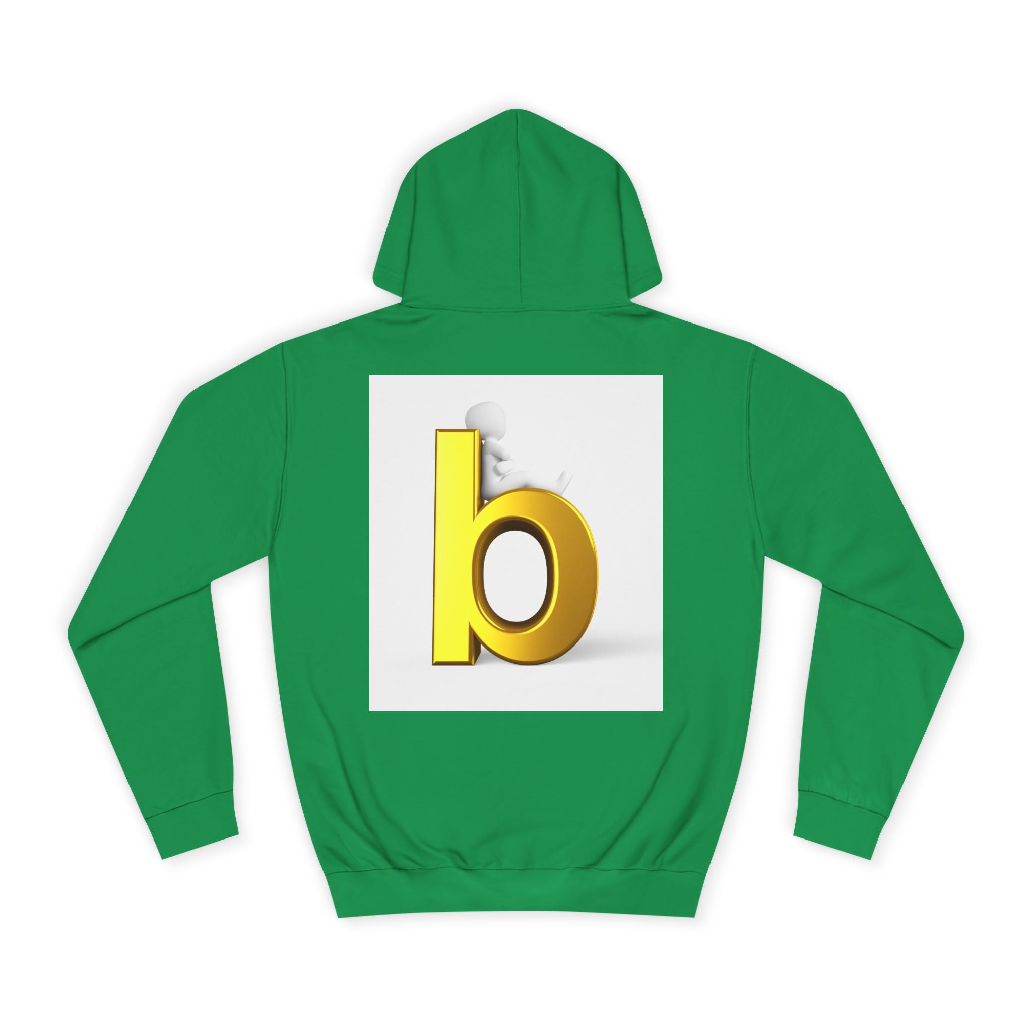 Yellow 3D Letter b Hoodie | Minimal Monogram Initial Sweatshirt