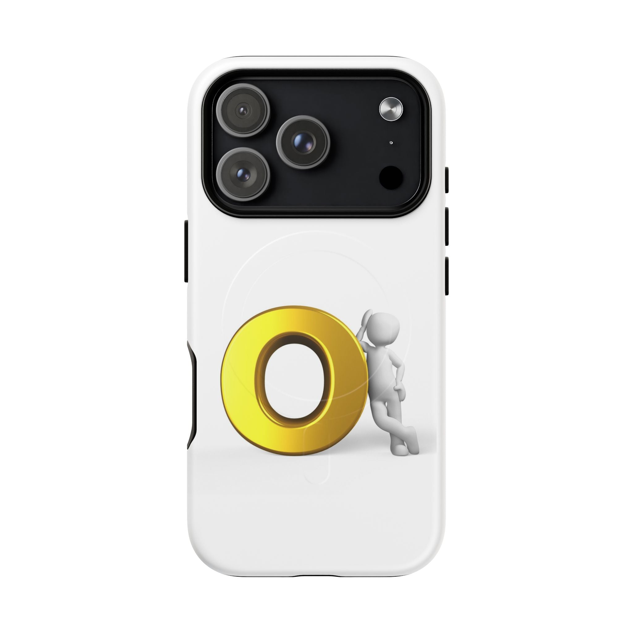 3D Gold Letter O Character phone case | Tough Magnetic Case, magnetic compatible