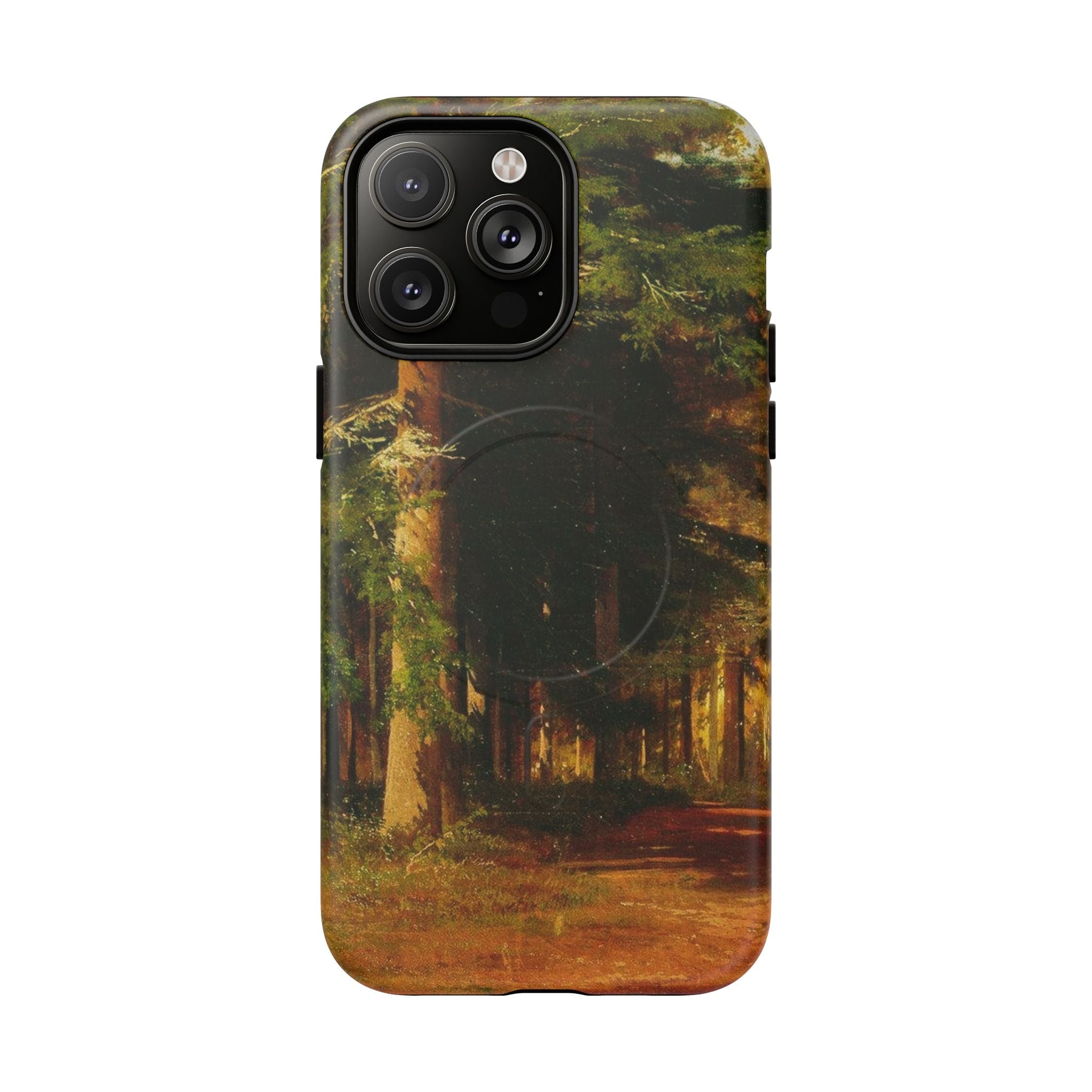 Coque de téléphone Chemin forestier d'automne | Coque magnétique robuste, illustration de paysage d'automne