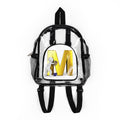 Gold Letter M Design Clear Stadium Backpack | Transparent School Bag