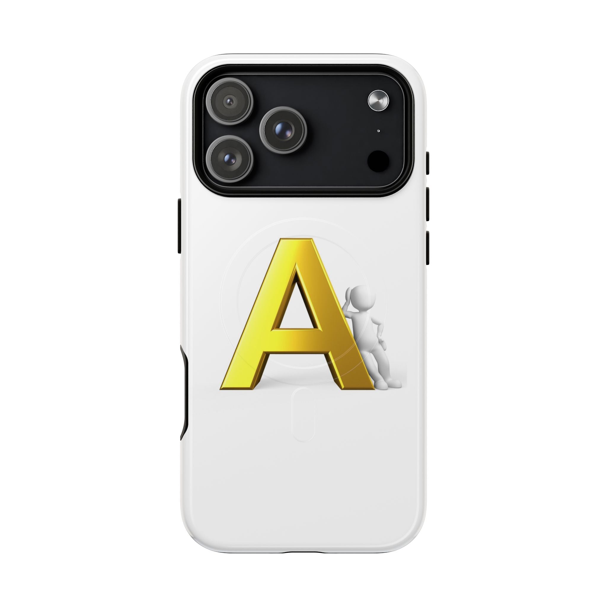 Coque de Téléphone Lettre A Dorée | Coque Magnétique Robuste, Monogramme Initial