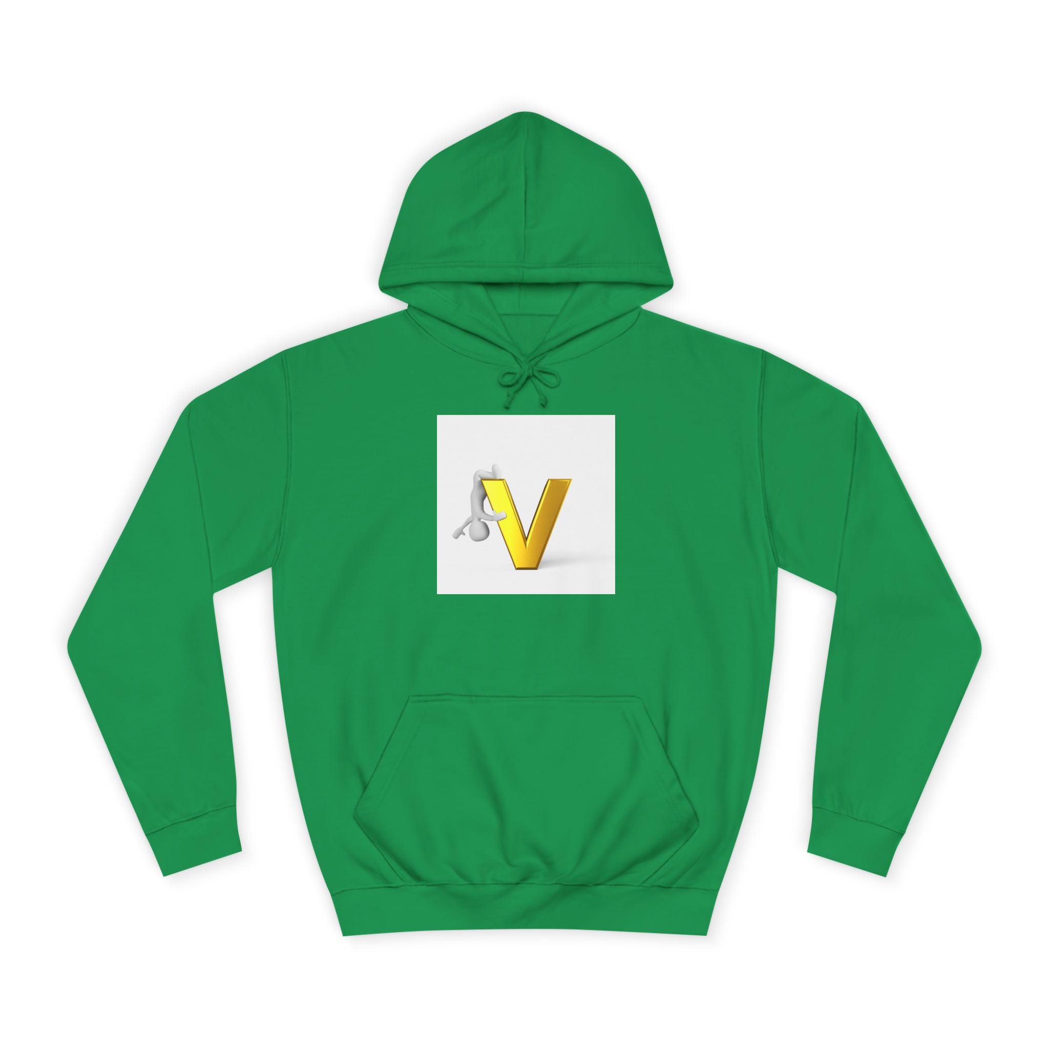 Sweat à capuche 3D lettre V dorée | Sweat initial lettre V