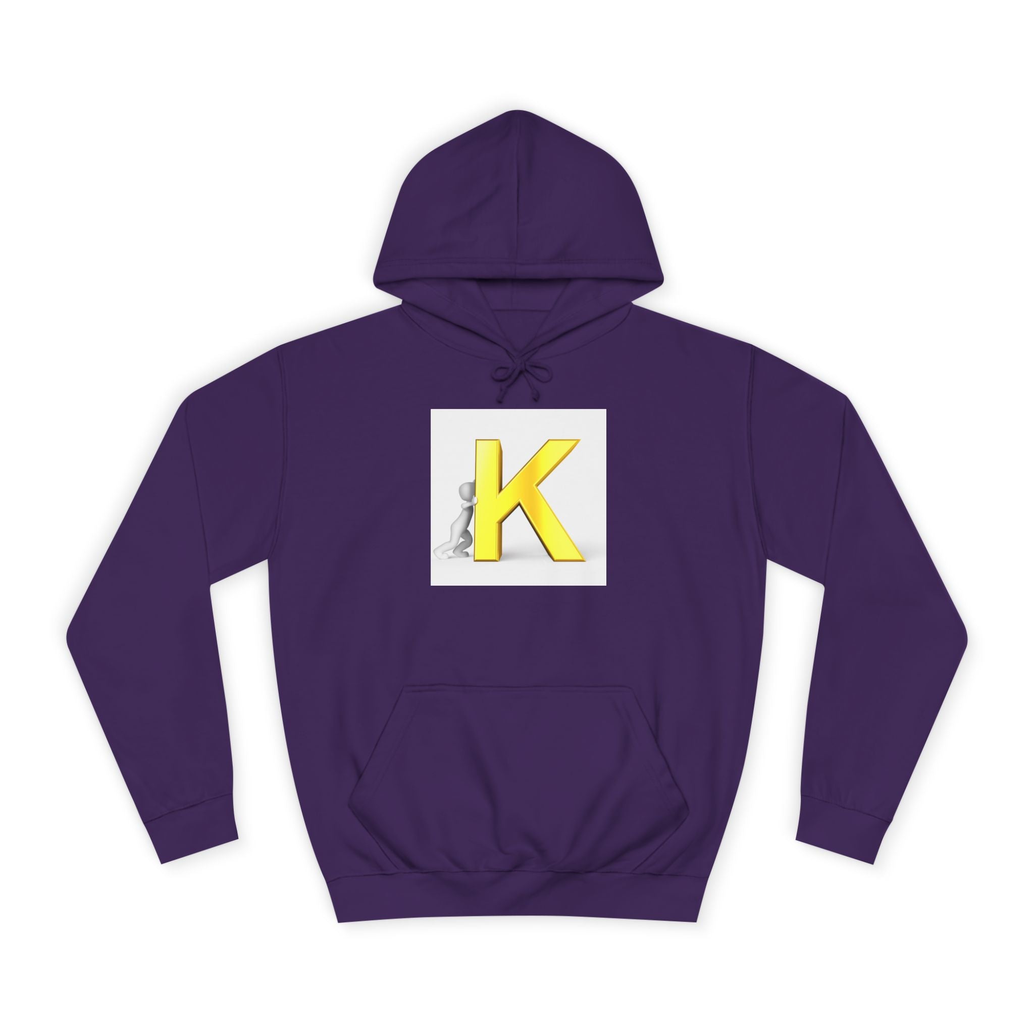 Yellow 3D Letter K hoodie | Initial Monogram, Alphabet Graphic