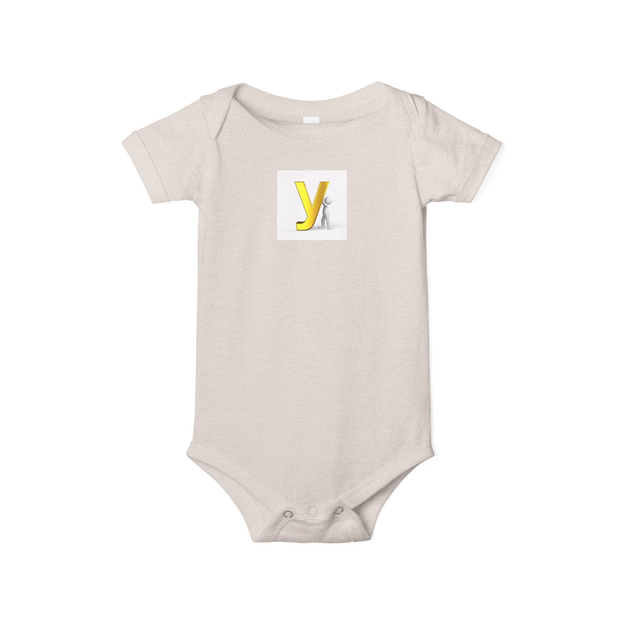 Cache-couche à initiales lettre Y jaune | Grenouillère en jersey pour bébé
