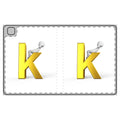 Yellow 3D Letter K Character Tablet Folio Case | Alphabet Initial K