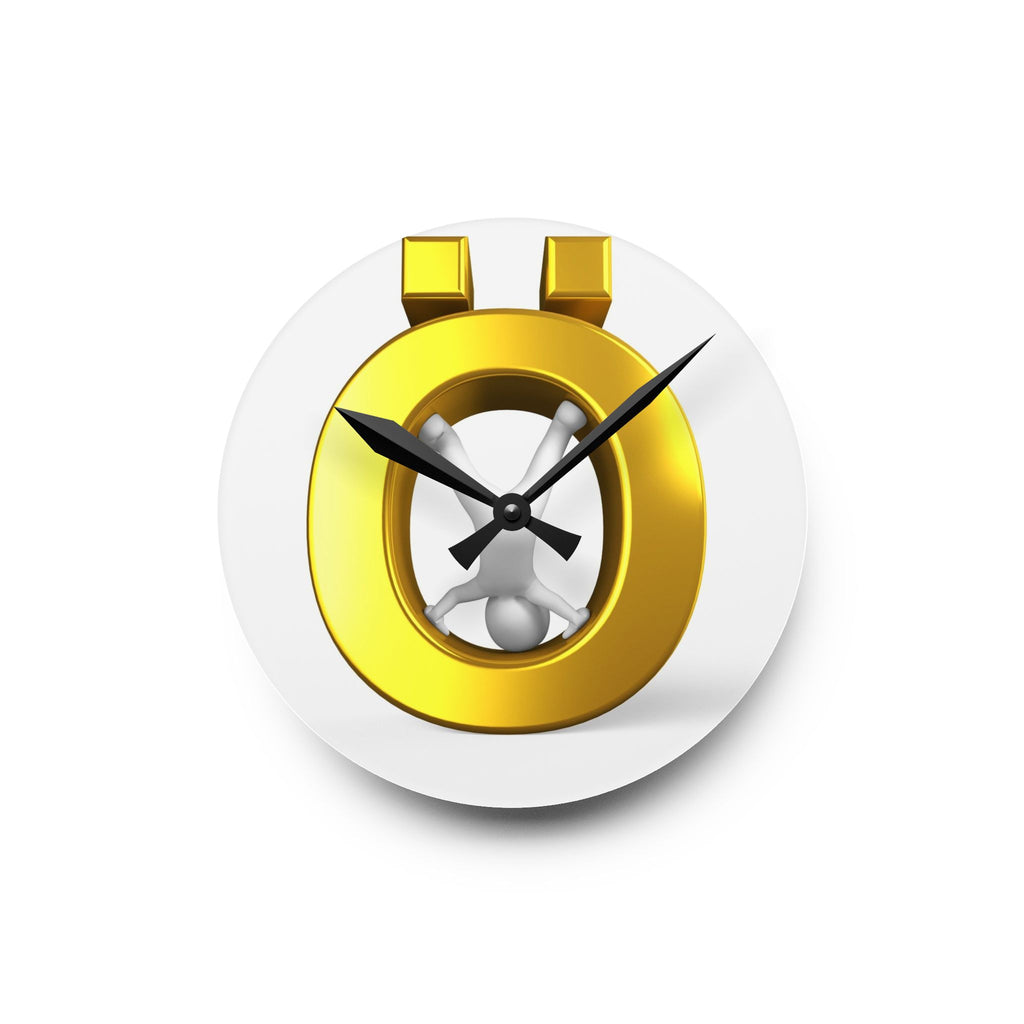 Gold Letter Ö Clock Acrylic Wall Clock | Modern Currency Decor