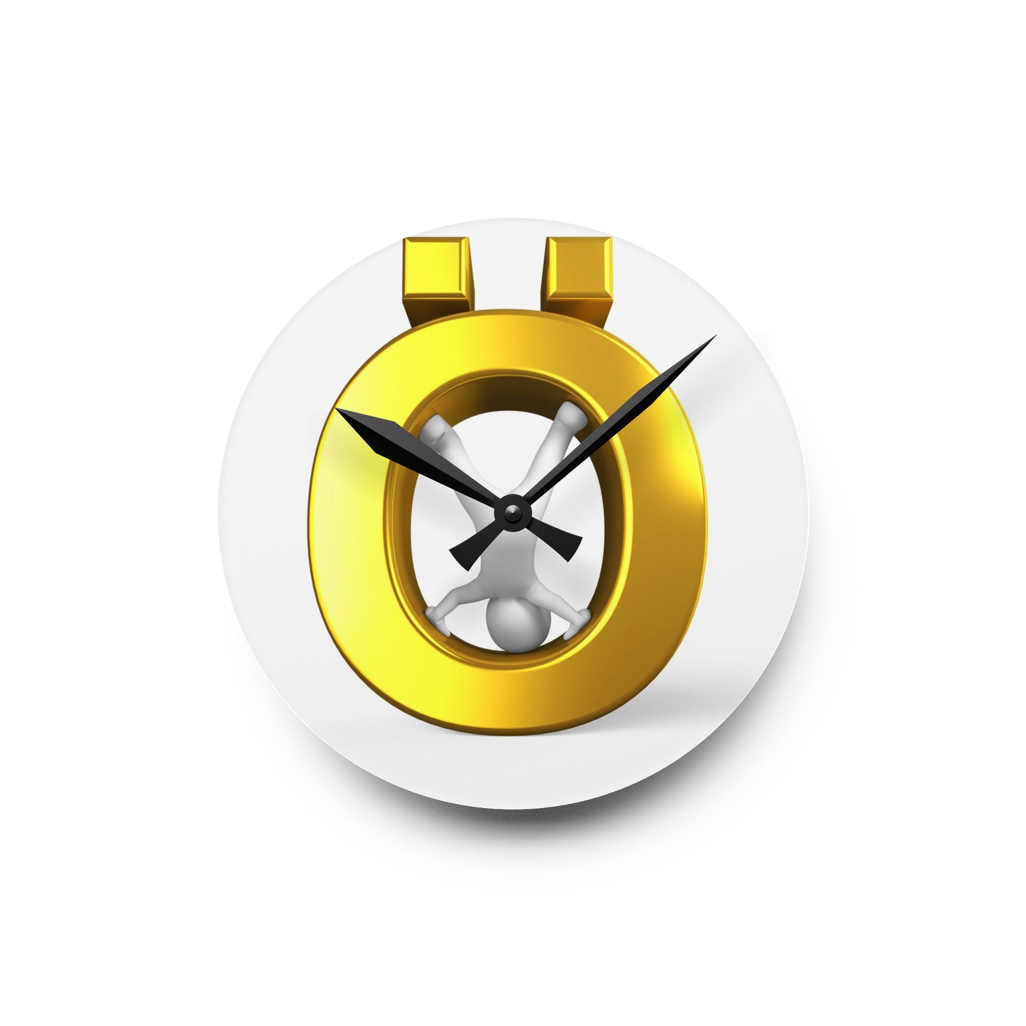 Gold Letter Ö Clock Acrylic Wall Clock | Modern Currency Decor