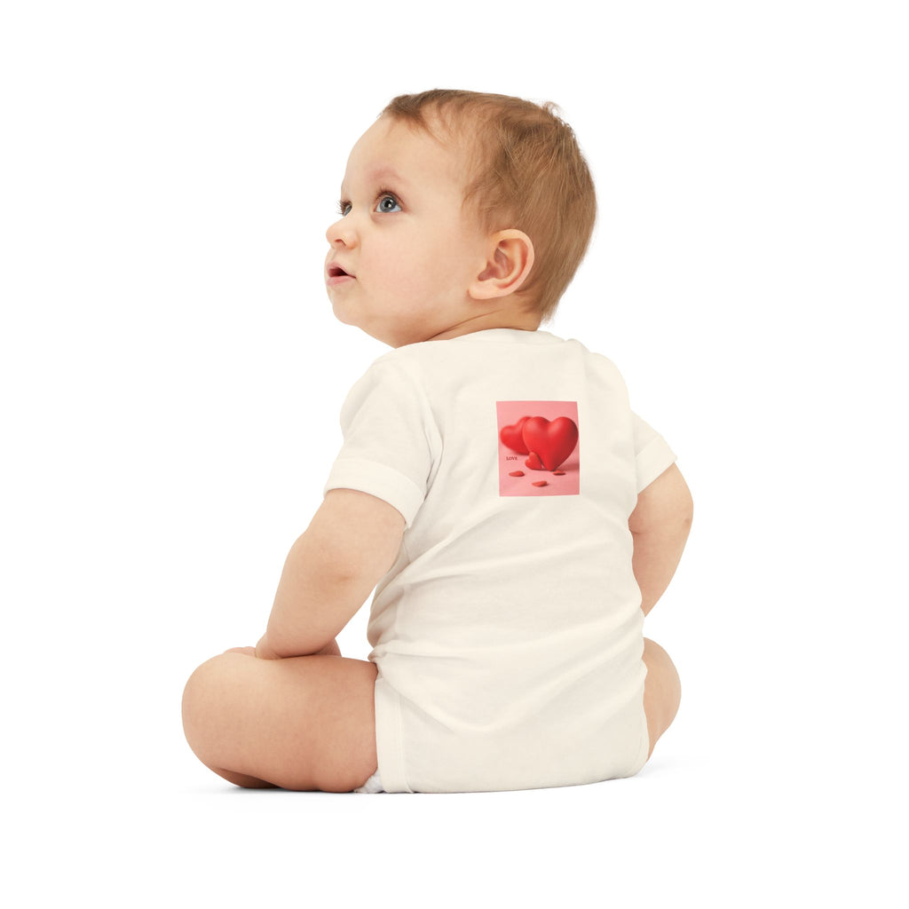 Red Heart Illustration Infant Bodysuit | Cute Valentine Baby Onesie