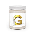 Gold Letter G Monogram Candle 9oz Soy Jar | White Lid