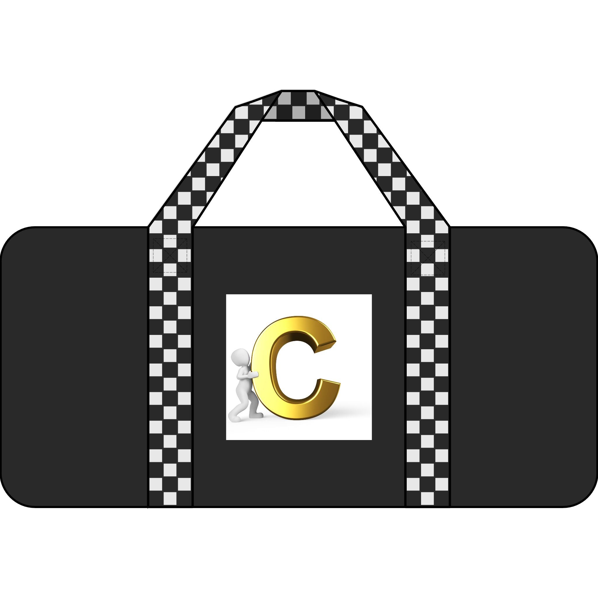 Gold Letter C Monogram Tripper Duffel Bag | Checker Strap or Camo