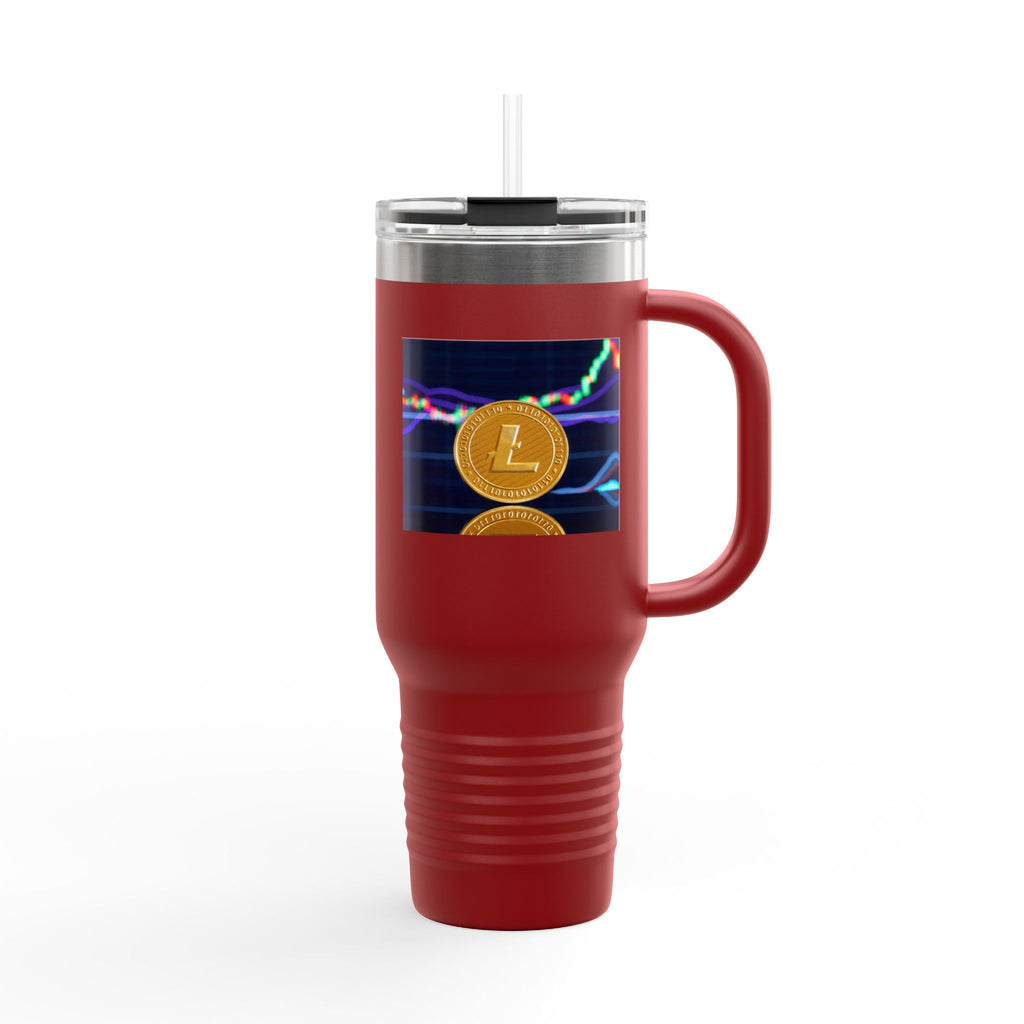 Litecoin Crypto Coin with Price Chart Tumbler | 40oz Insulated Travel Mug