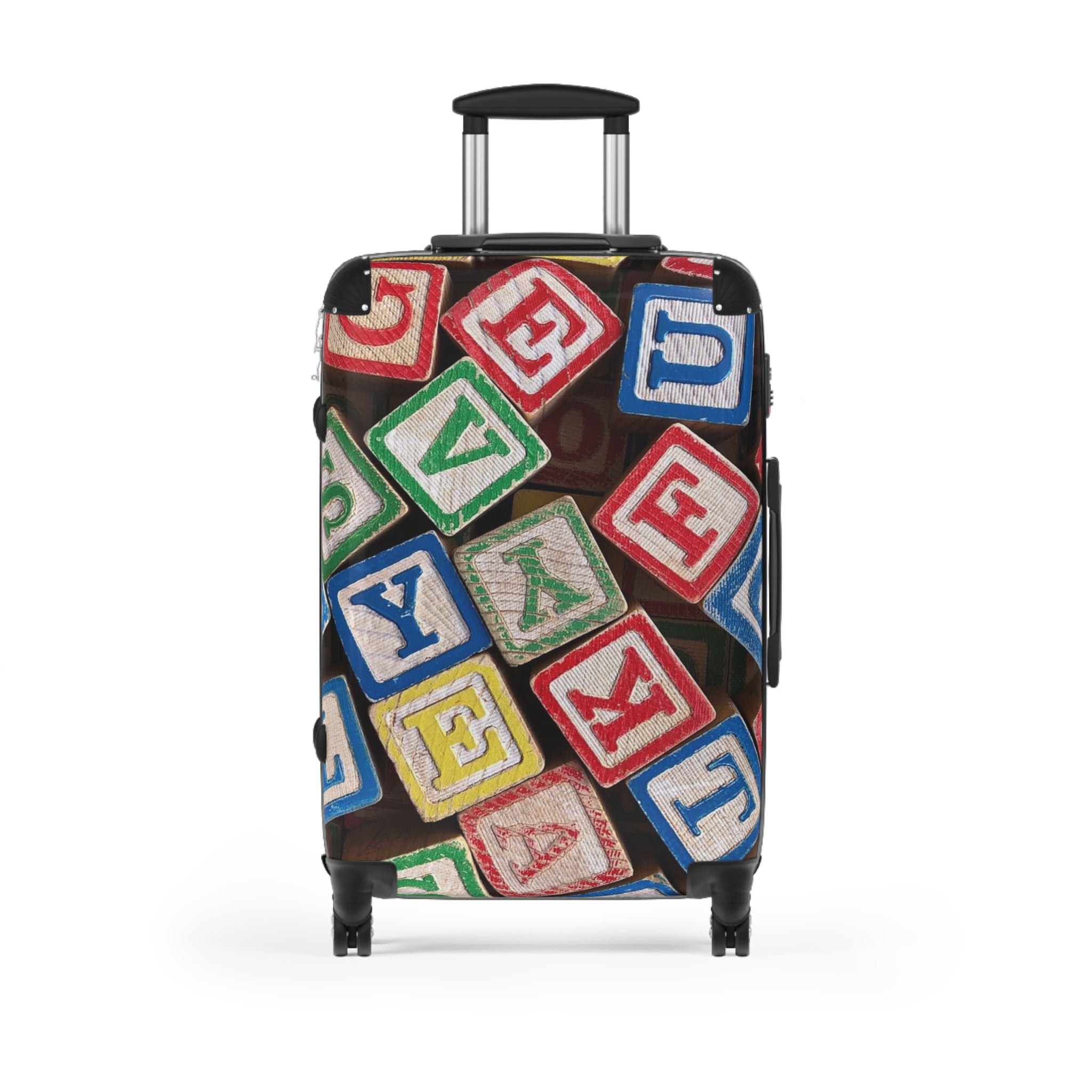Valise de blocs alphabétiques colorés | Bagage pour enfants, motif de jouet éducatif