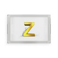 Gold 3D Letter Z design Serving Tray | Acrylic monogram home decor