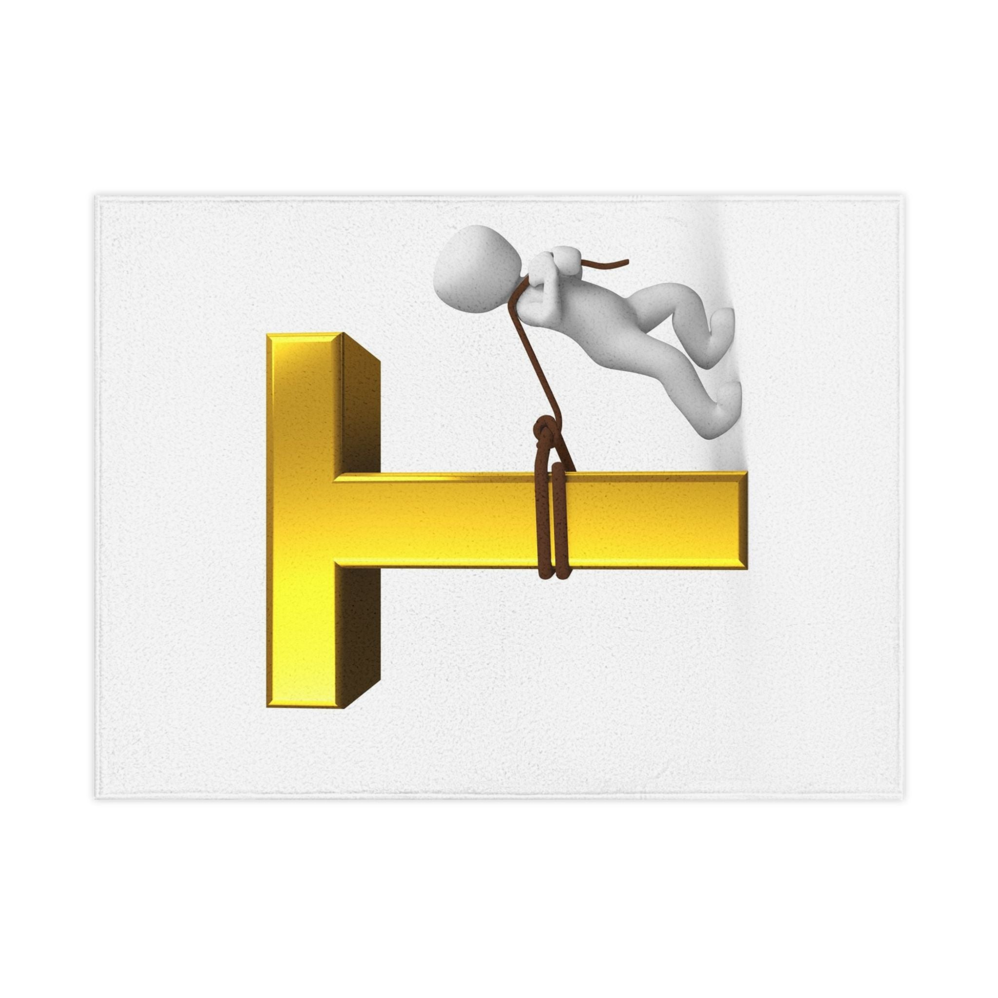 Gold Letter T with Stick Figure, Toddler Blanket
