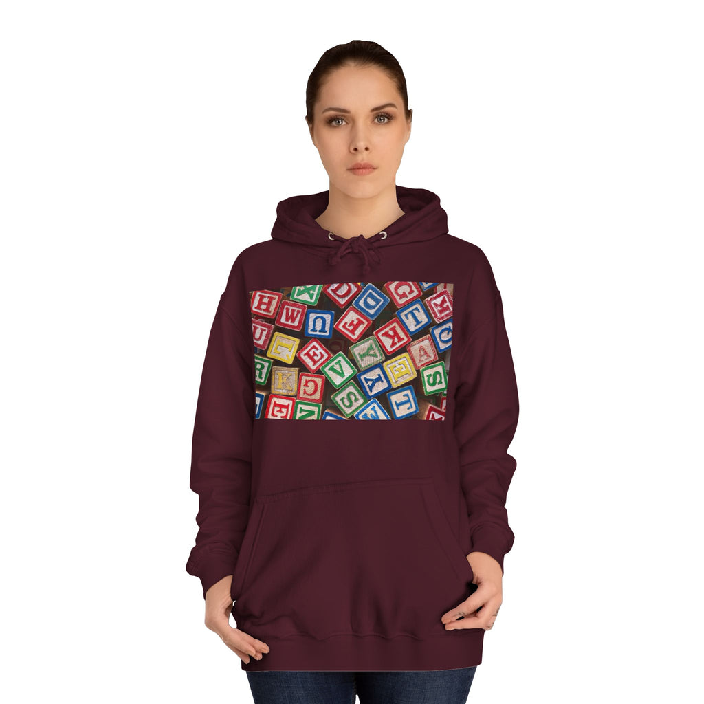 Colorful Alphabet Blocks Hoodie | Kids Letter Blocks Design