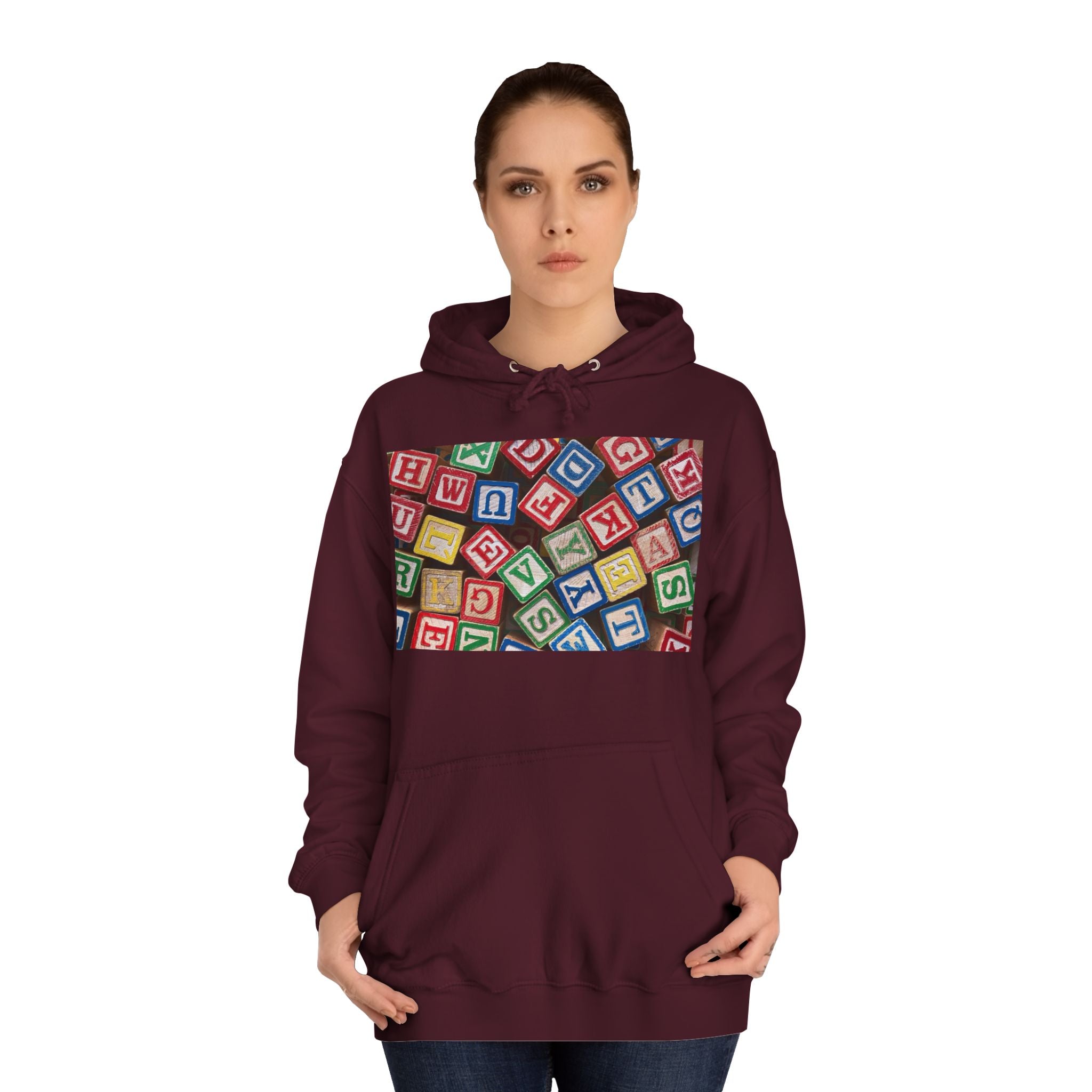 Colorful Alphabet Blocks Hoodie | Kids Letter Blocks Design