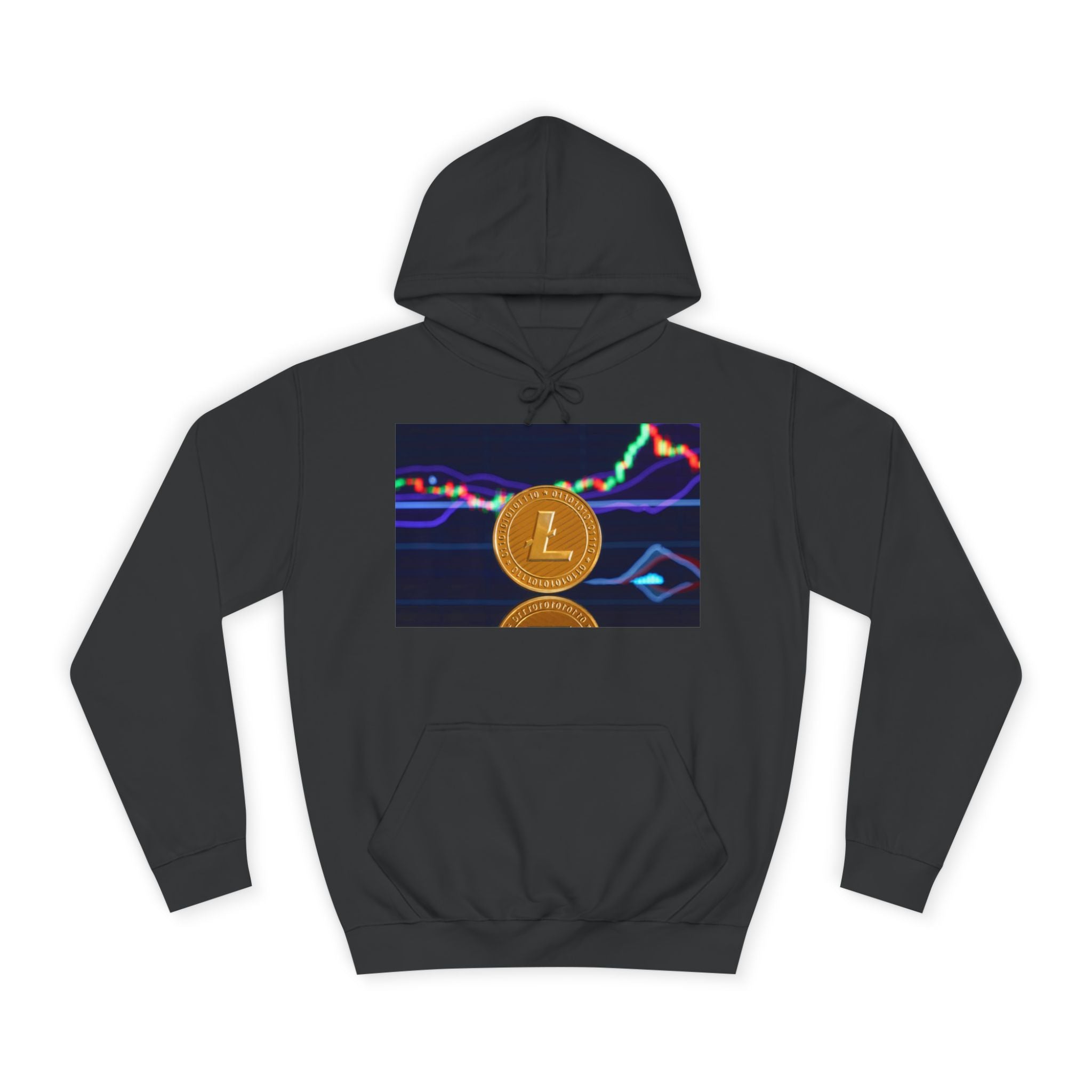 Litecoin Coin Graphic Hoodie | Crypto Chart Design, Digital Currency Apparel