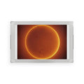 Solar Sun Illustration Acrylic Serving Tray | Orange Sunburst Design