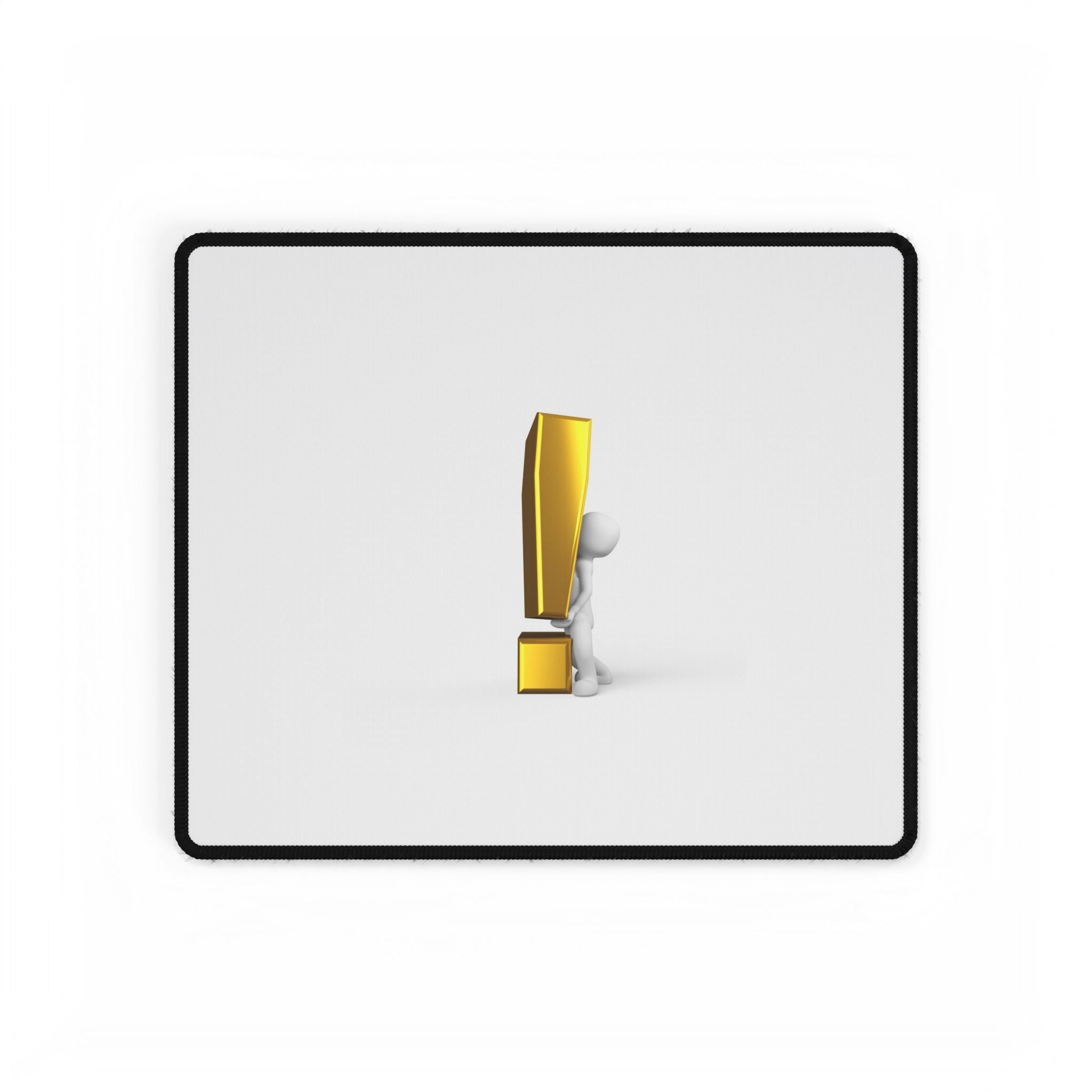Gold Exclamation Mark Desk Mat | Minimalist Office Mouse Pad