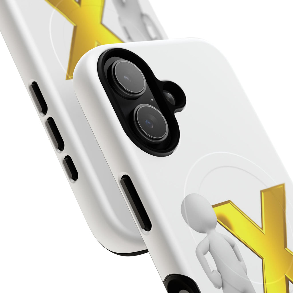 Gold X with 3D Figure iPhone Case | Tough Magnetic Case