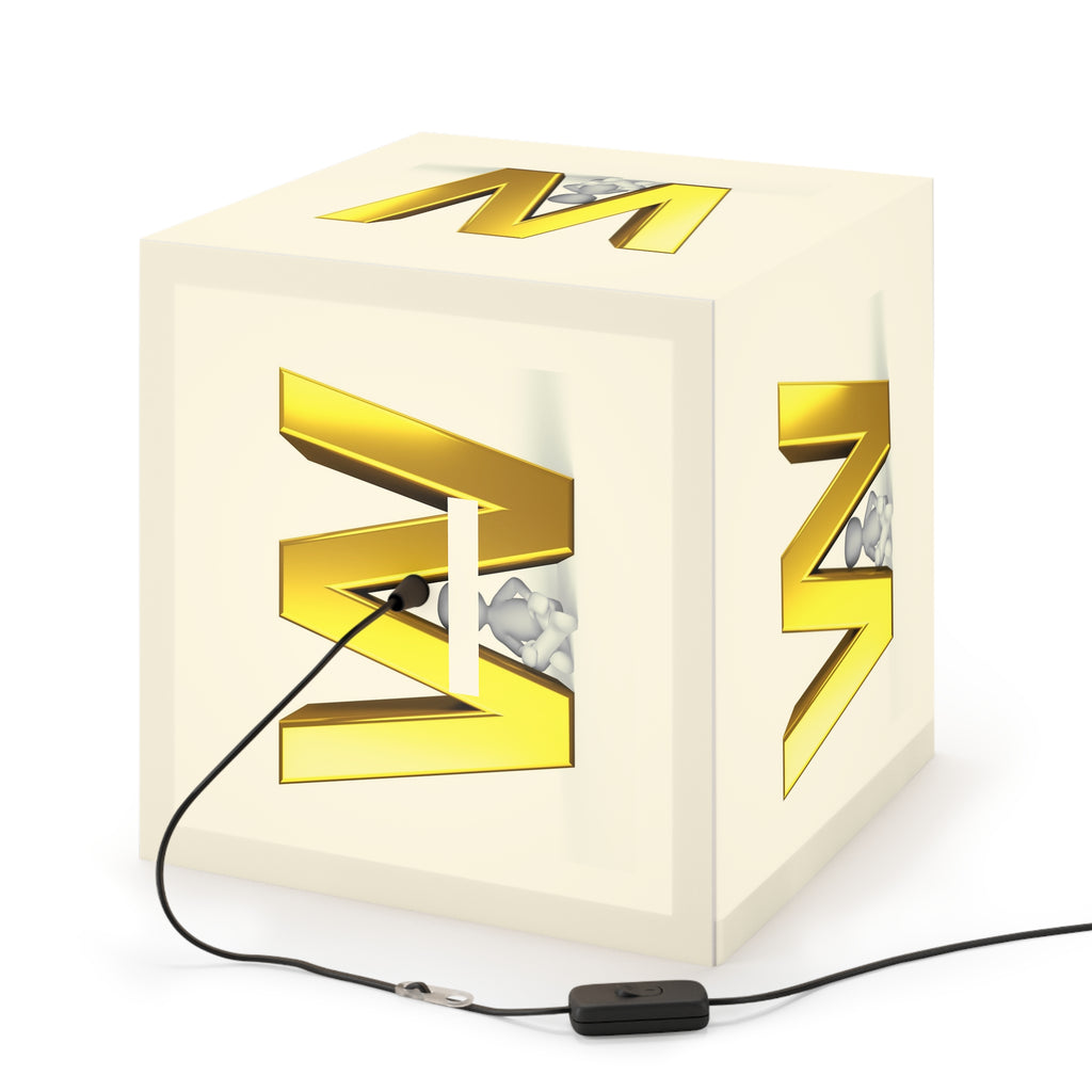 Gold Letter W Light Cube Lamp | Monogram Initial Nightlight