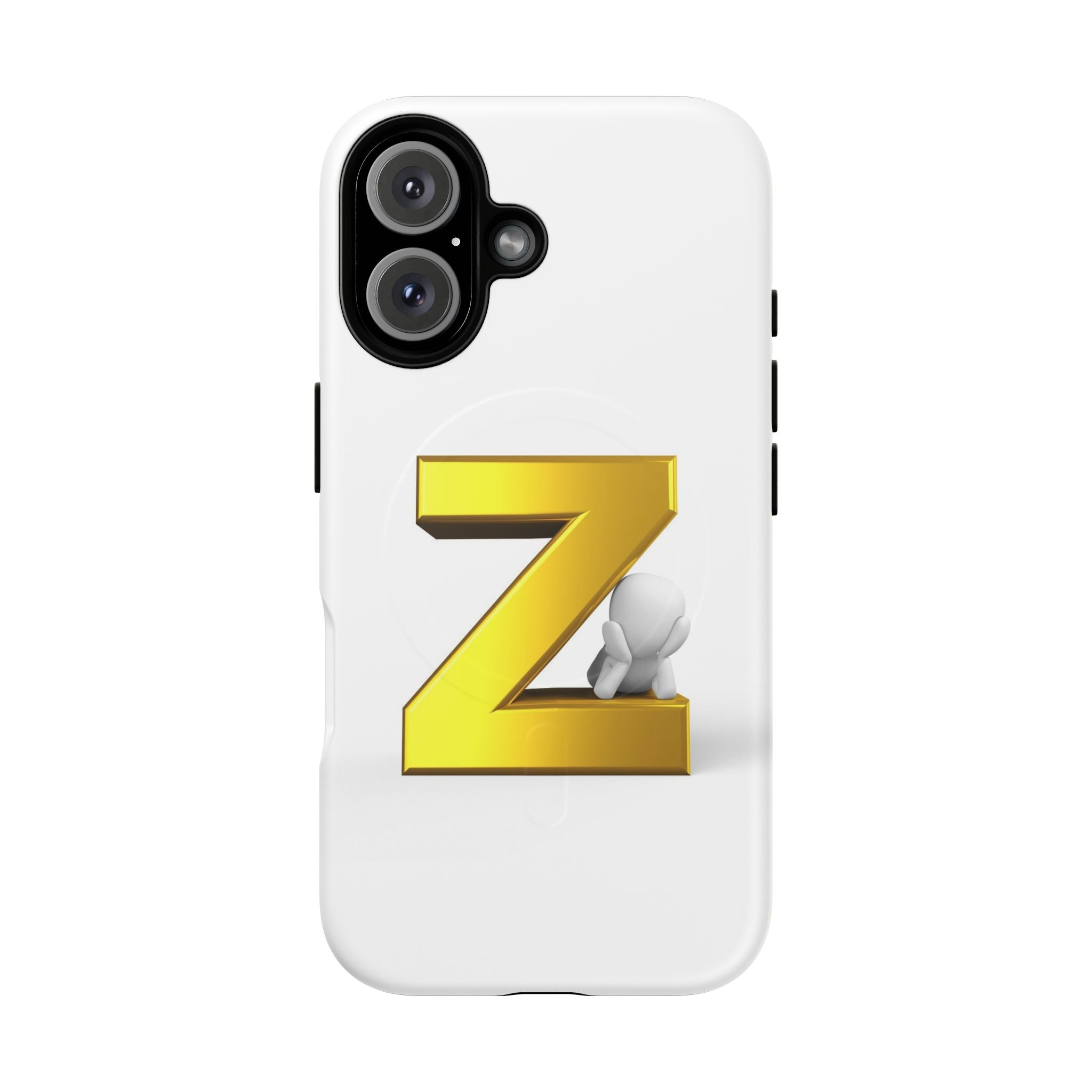 Coque de Téléphone Lettre Z Or 3D | Coque Magnétique Robuste, Initiale Monogramme