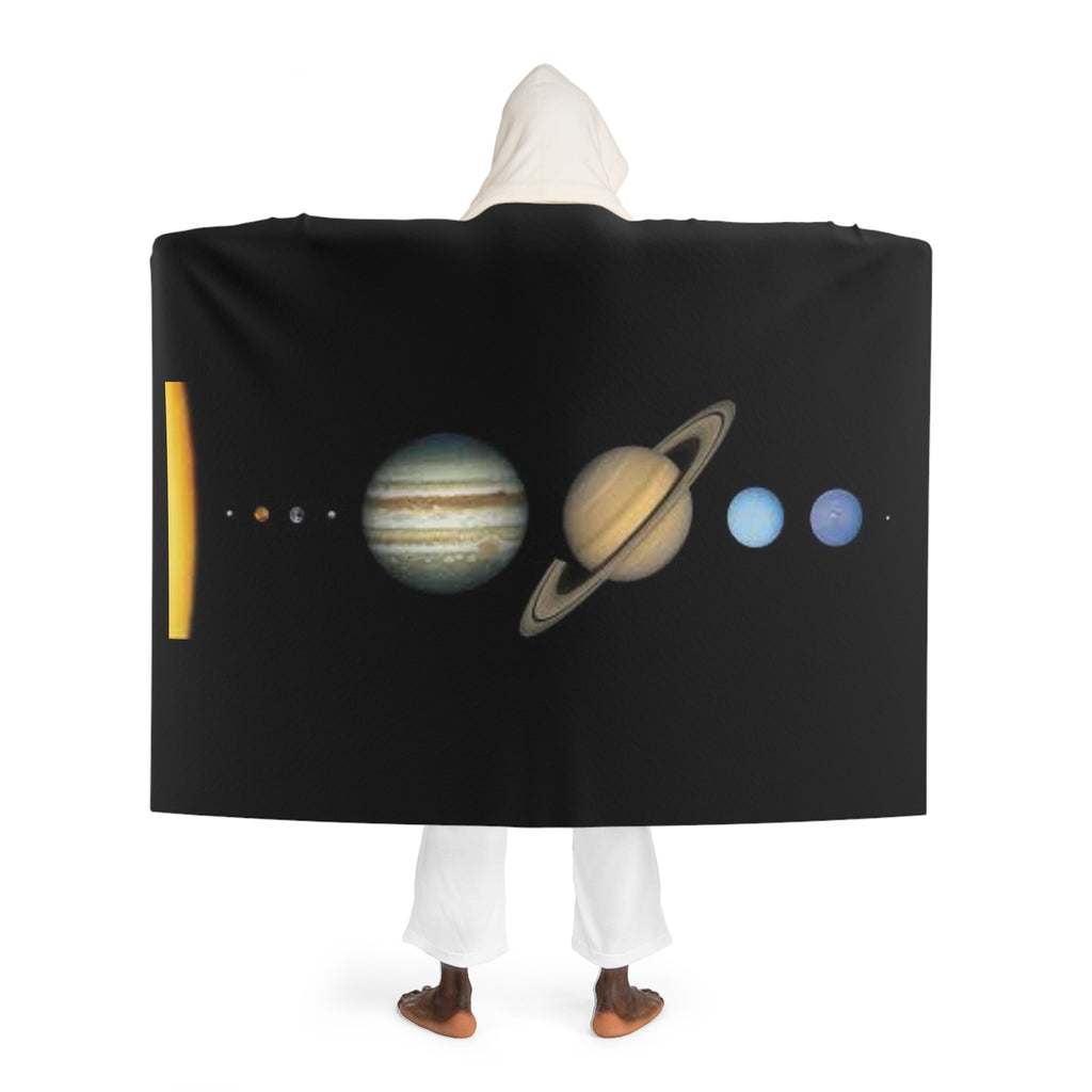 Solar System Hooded Blanket | Sherpa Fleece Astronaut Space Planets