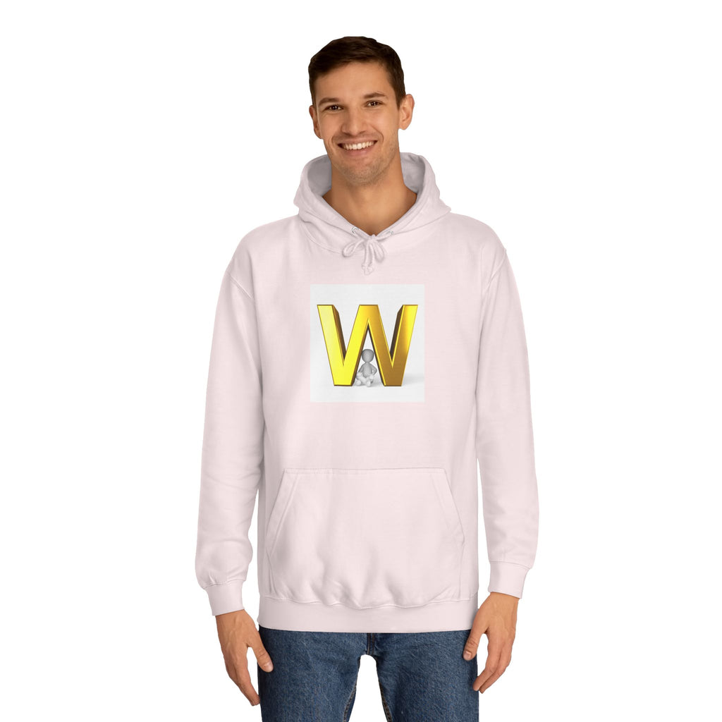 Gold 3D Letter W Hoodie | Monogram Initial Sweatshirt