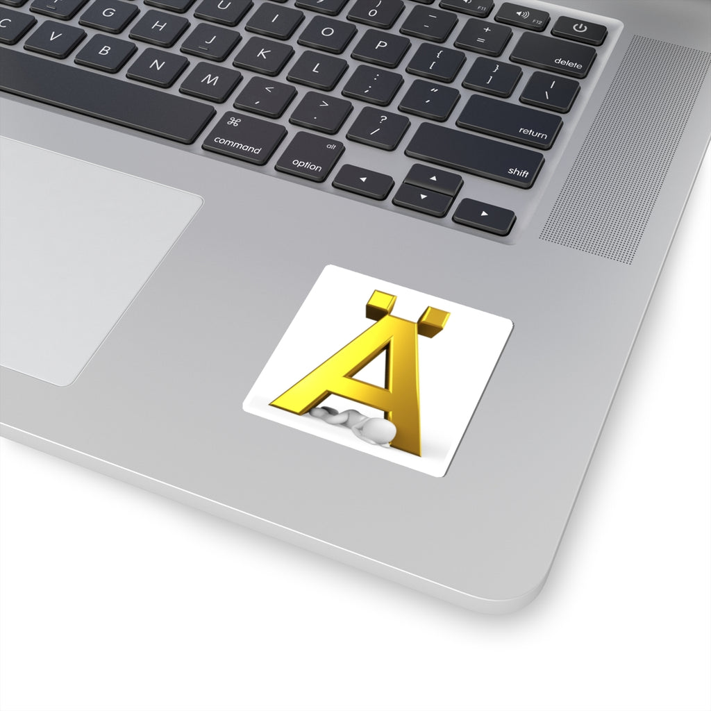 Gold 3D Letter Ä sticker | Kiss-Cut Stickers
