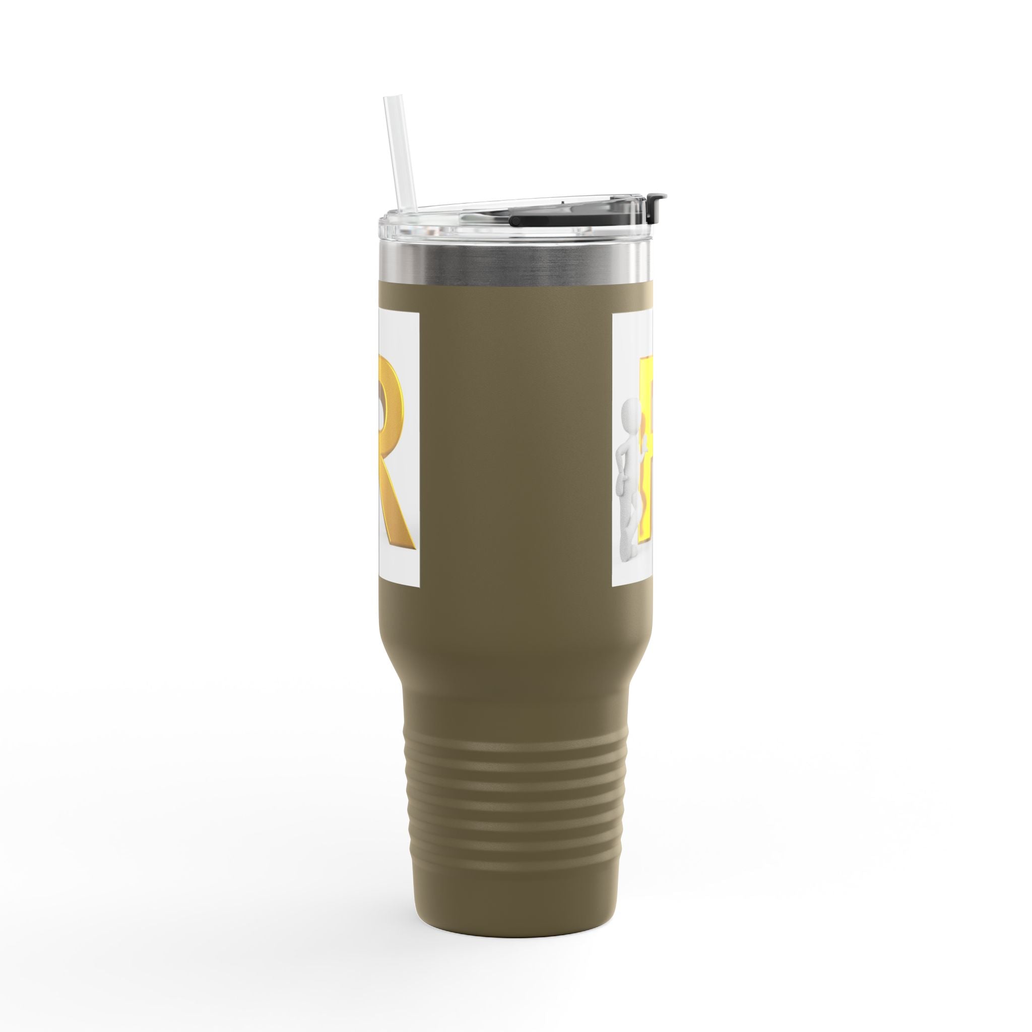 Mug de voyage isotherme avec initiale R en 3D doré | 1,18 L