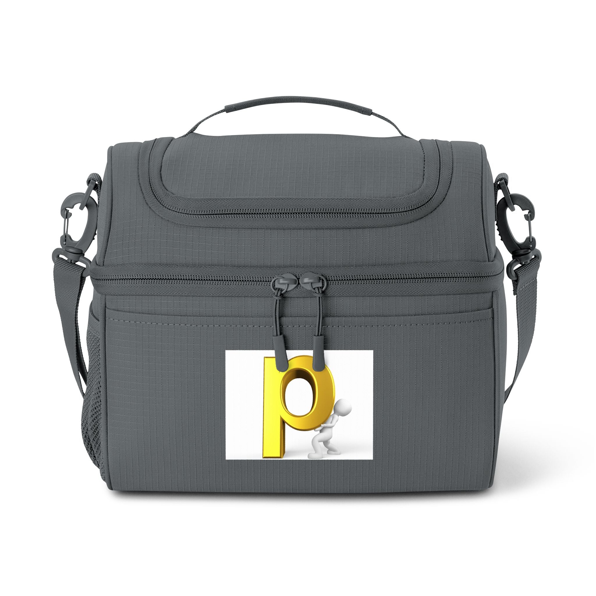 Yellow Letter P Character Cooler Bag | Initial Monogram Cooler Bag