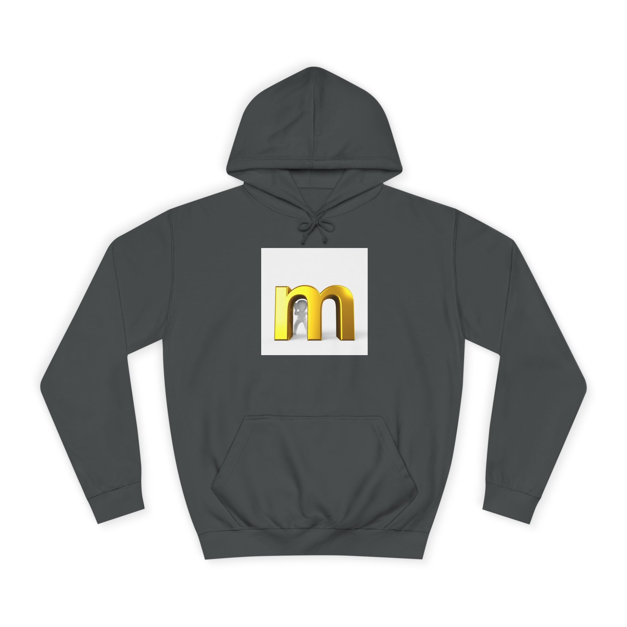 Gold 3D Letter M Hoodie | Minimal Initial Logo