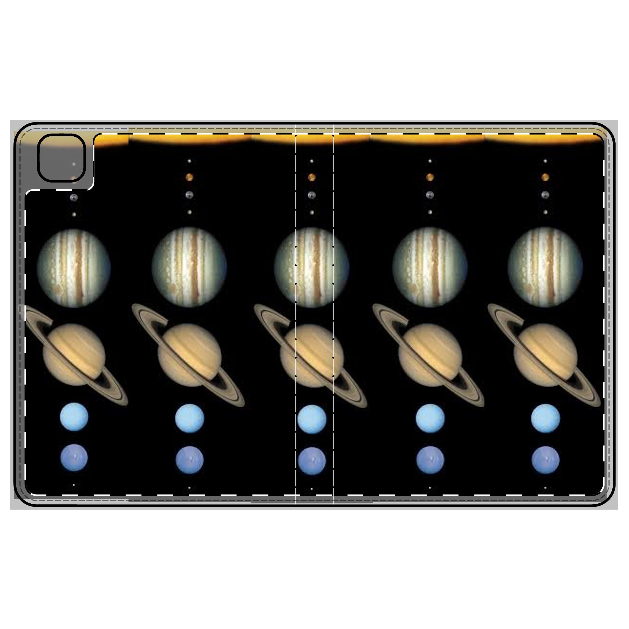Vintage Planetary Chart Tablet Folio Case | Solar System Planets Design