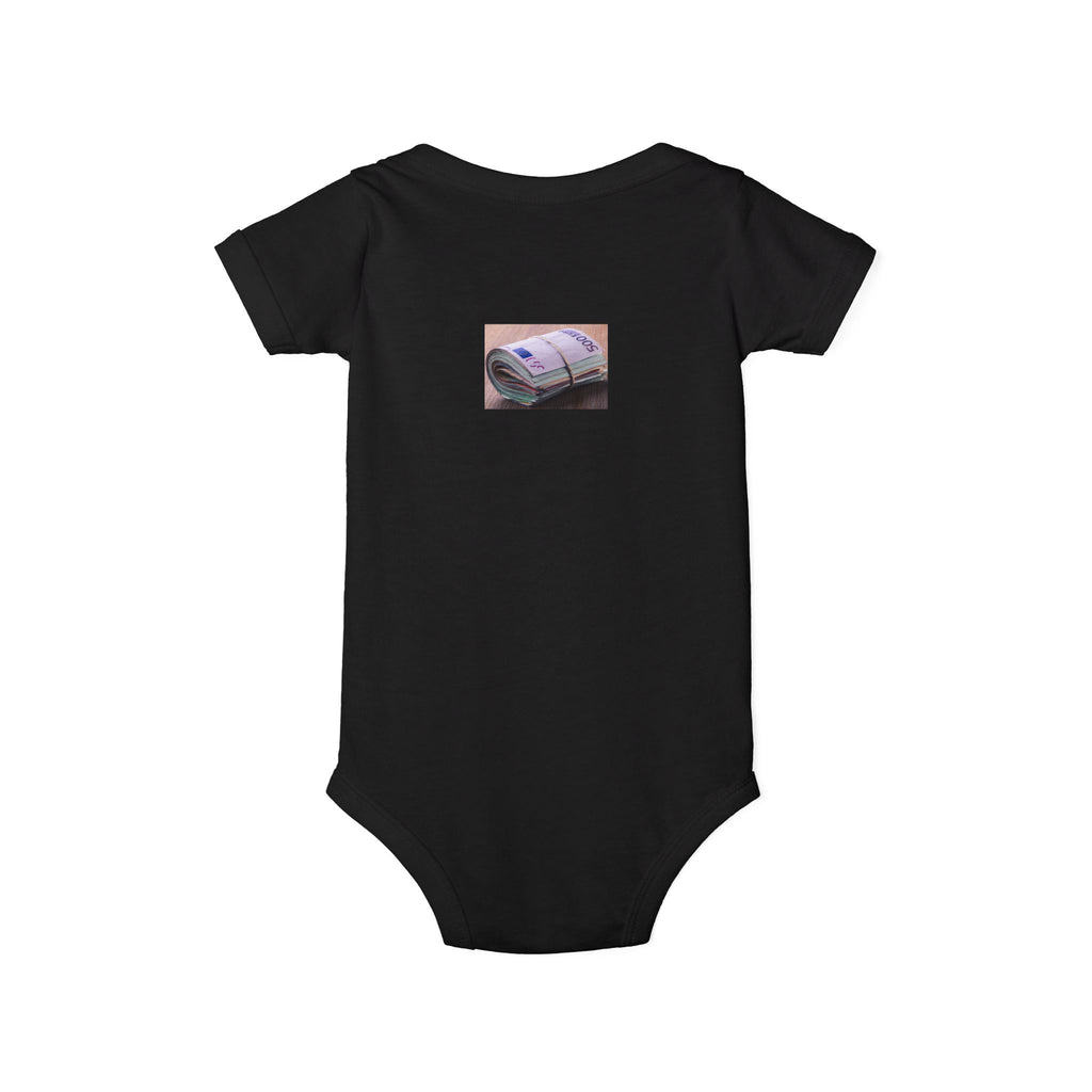 Stack of Cash Graphic Infant One Piece | money print bodysuit