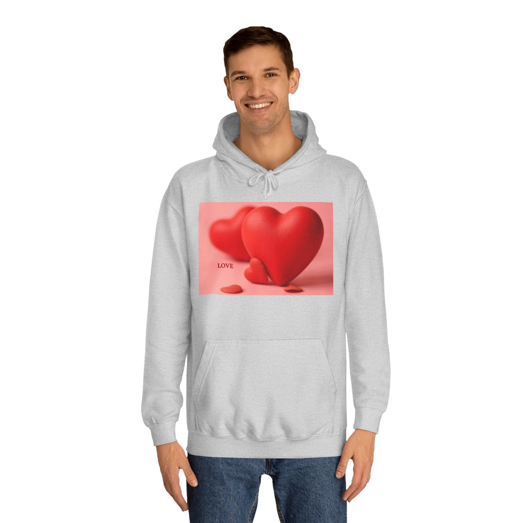 Cute 3D Heart Illustration Hoodie | Love Graphic Pullover