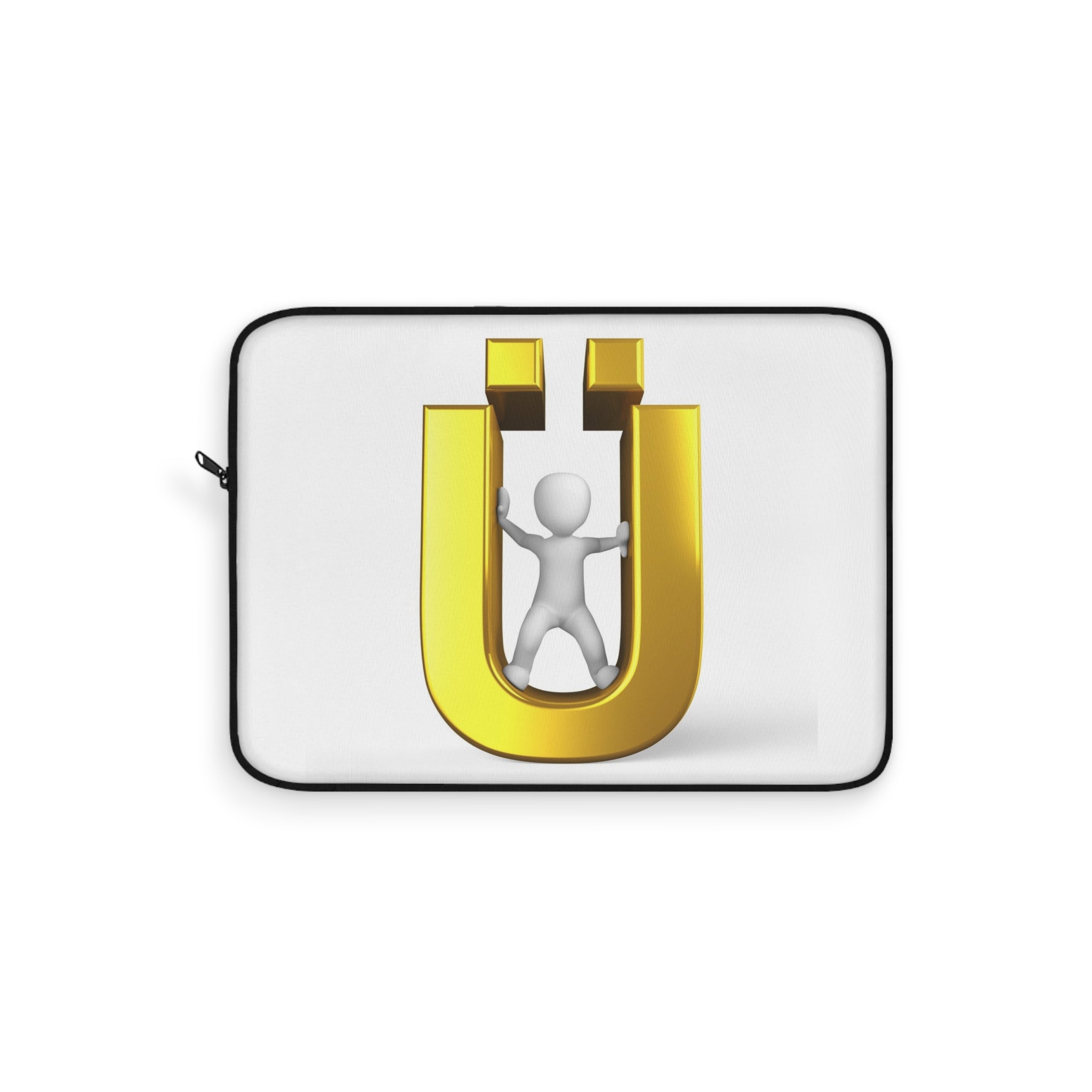 Gold Letter Ü with Figure Laptop Sleeve | Initial Case