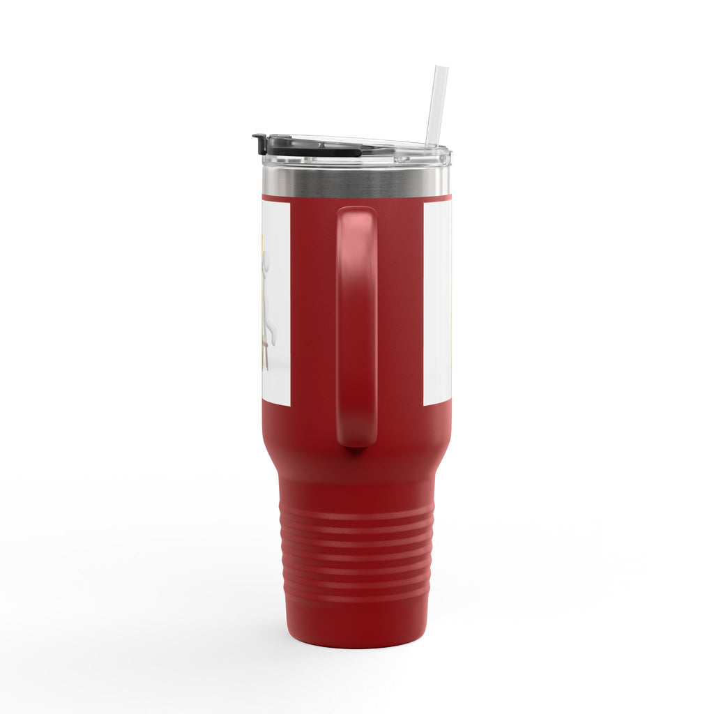3D Figure building Yellow Letter i Travel Mug | 40oz Insulated Tumbler