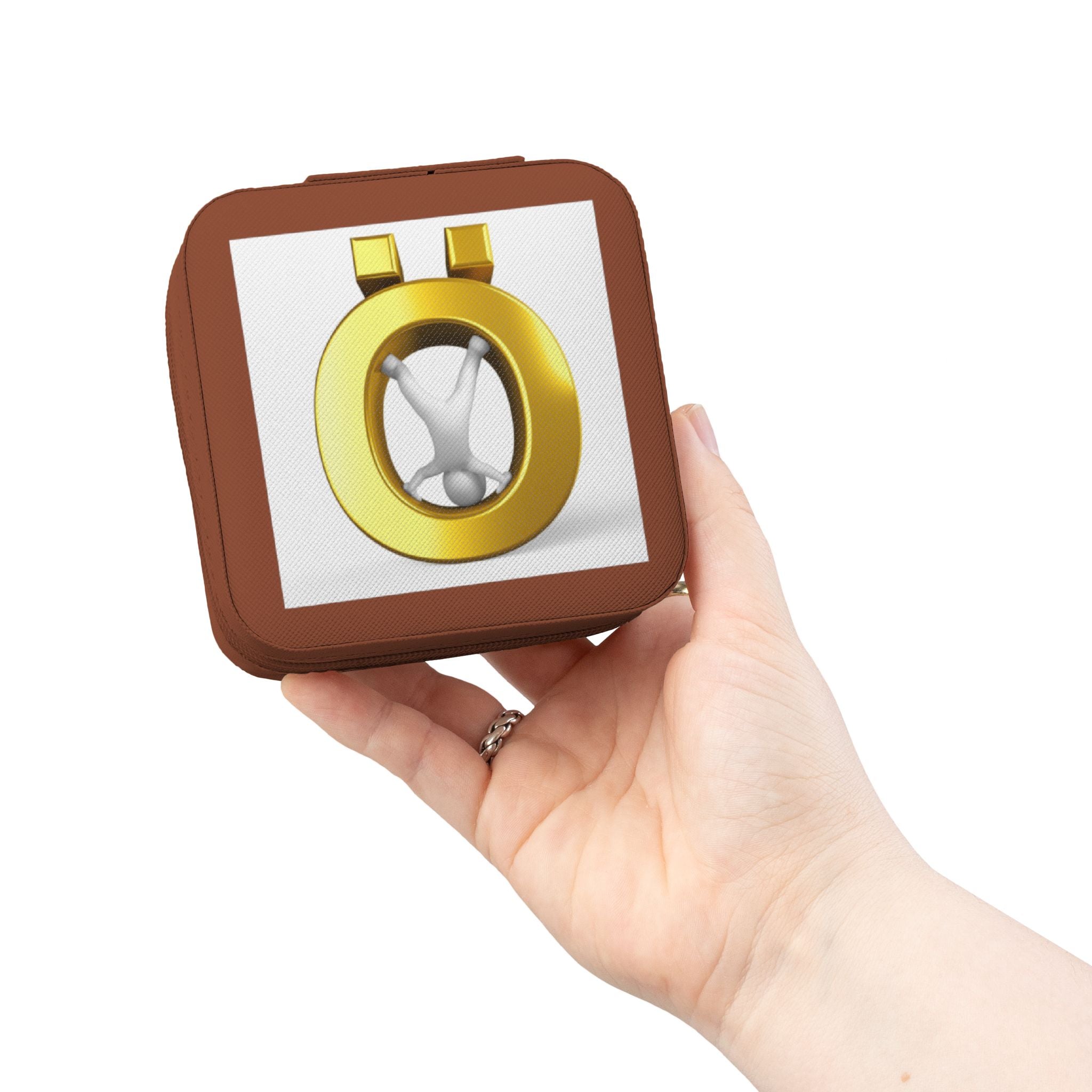 Trousse de voyage pour bijoux avec lettre Ö en or | Organiseur portable compact