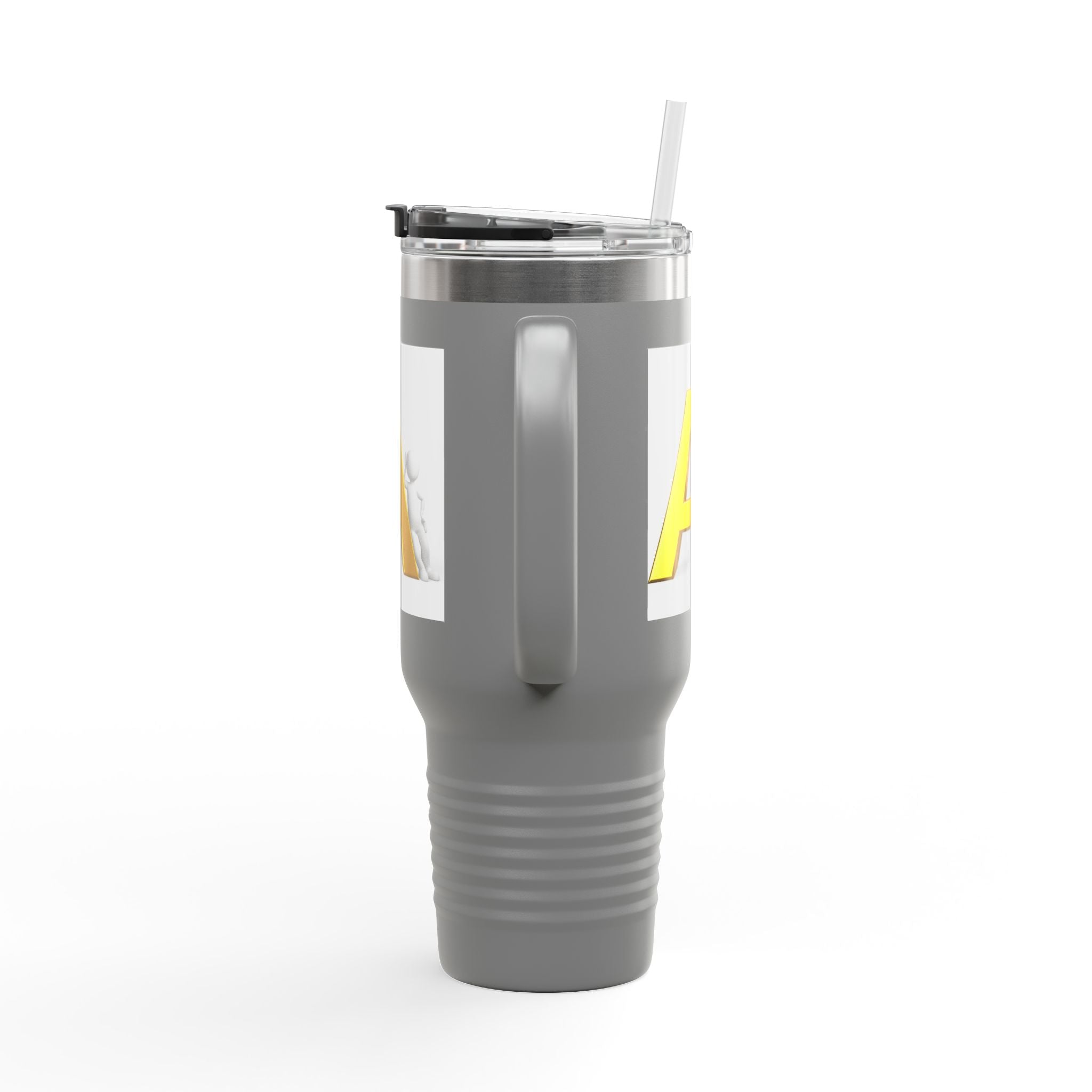 Yellow 3D Letter A Initial Travel Mug | 40oz Insulated Tumbler