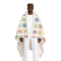 Alphabet Block Hooded Blanket | Sherpa Fleece Letter Pattern